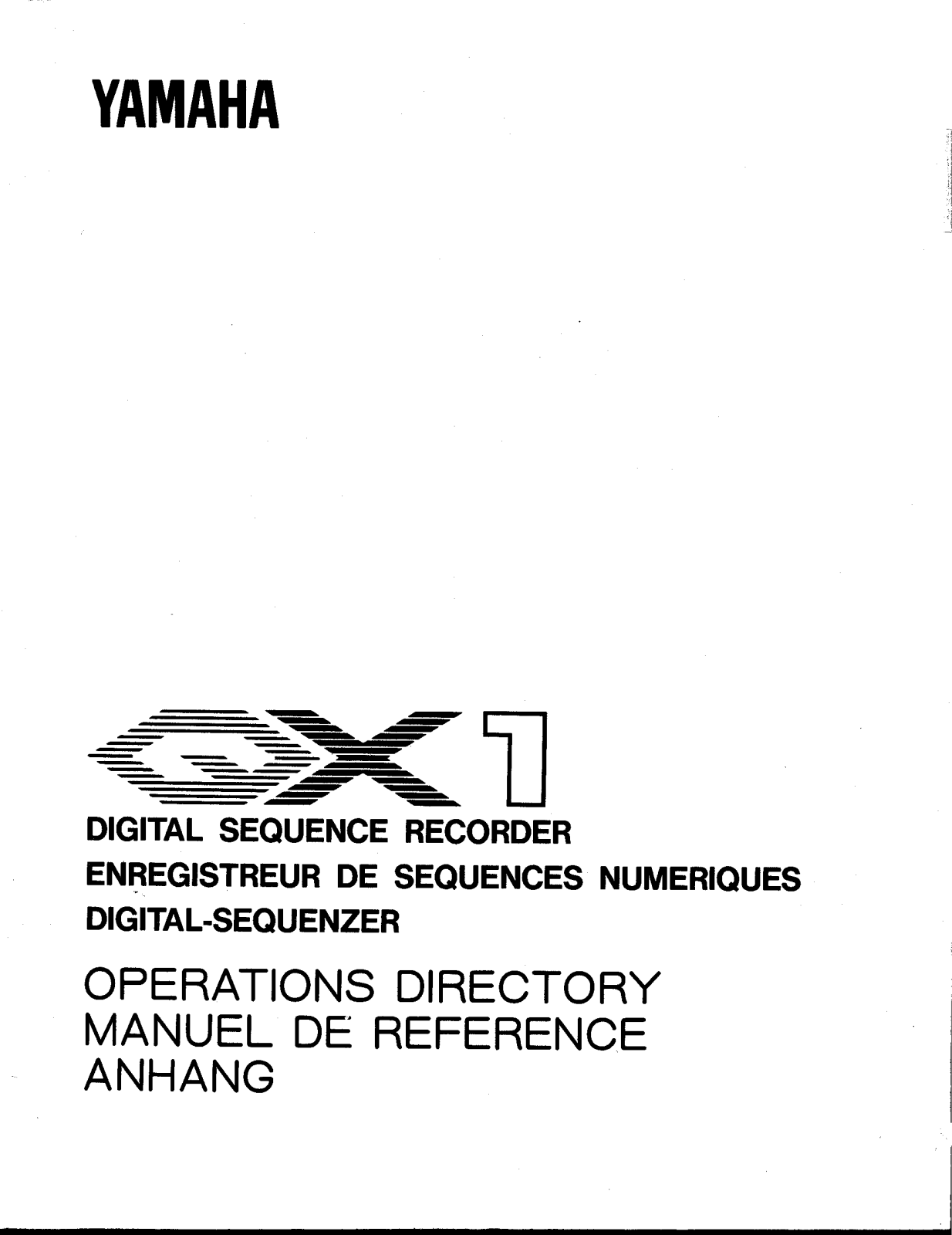 Yamaha QX1 User's Manual