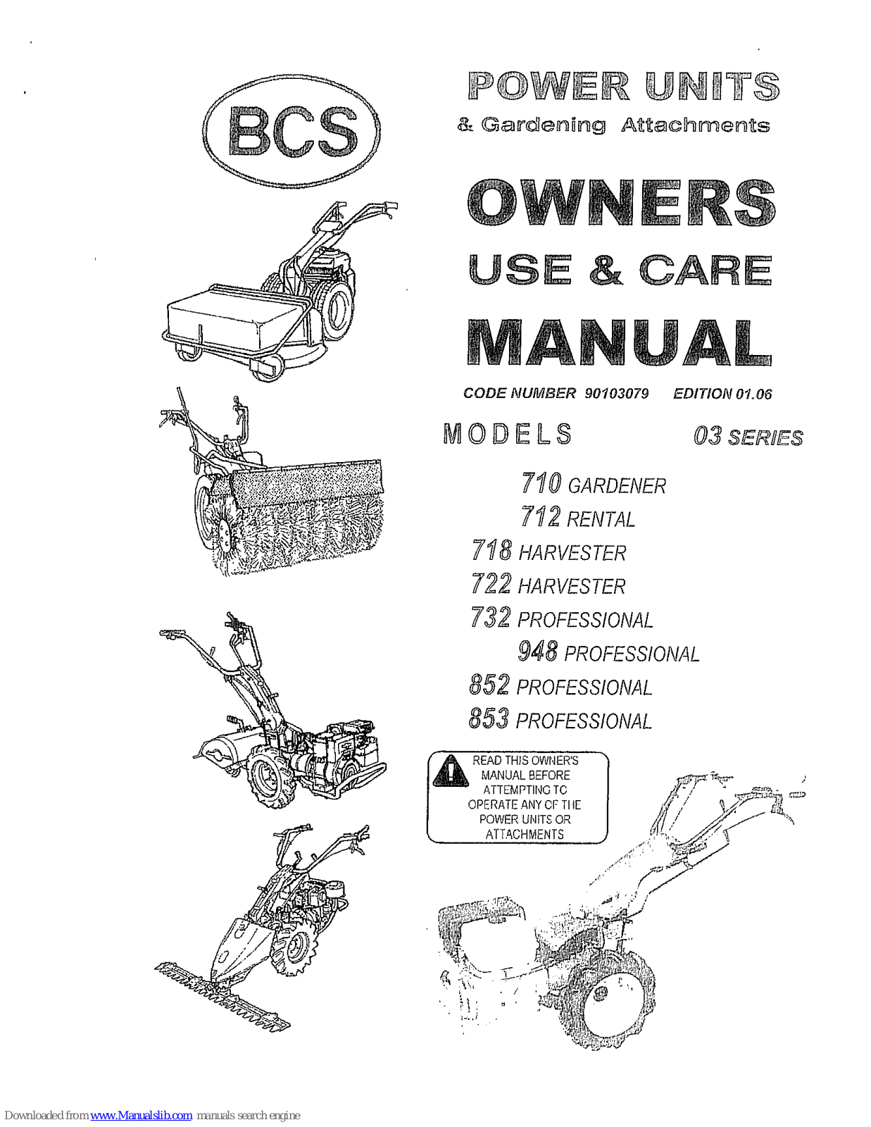 BCS 710, 712, 718, 732, 948 Use & Care Manual - ManualMachine.com