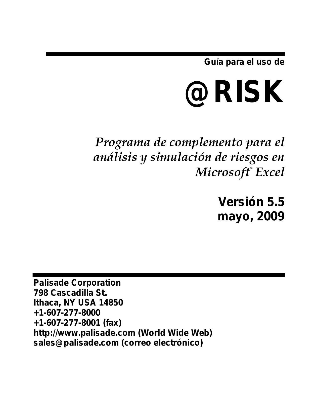 Palisade RISK 5.5 User Manual