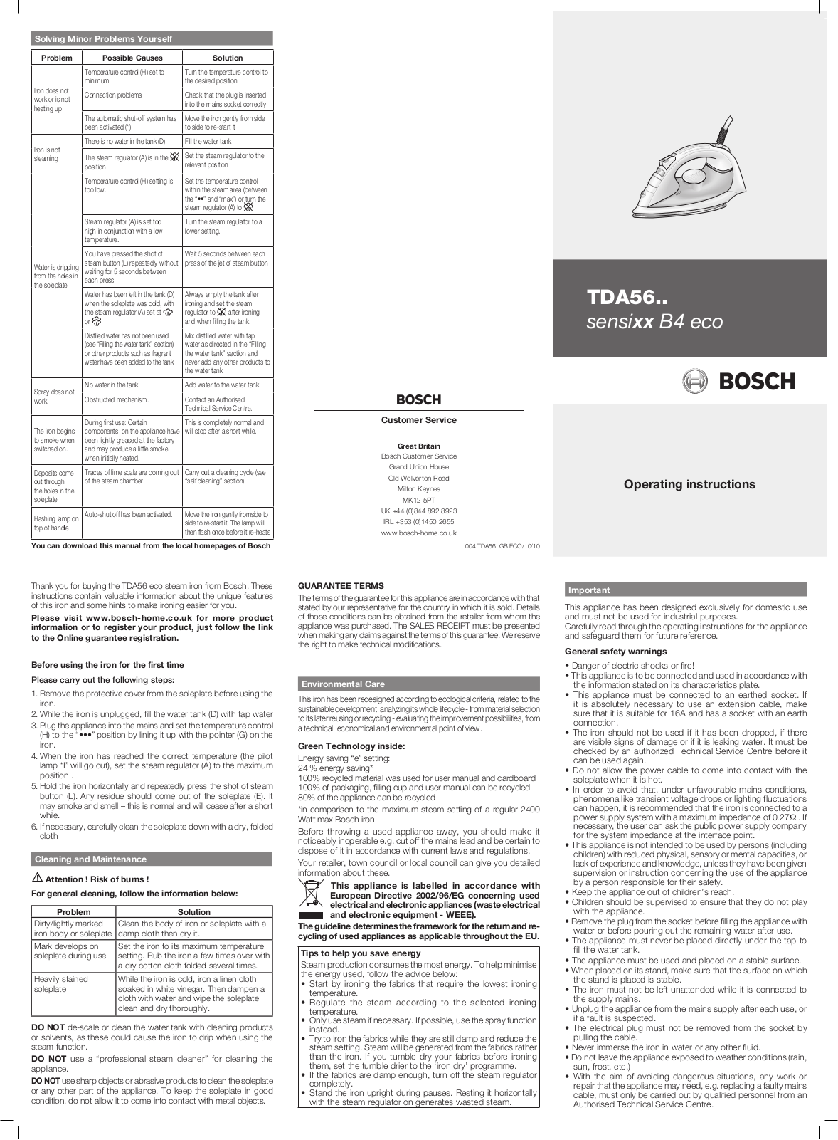 Bosch TDA5631GB Manual