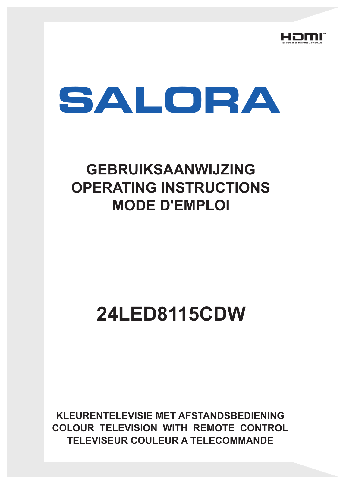 Salora 24LED8115CDW Instruction Manual