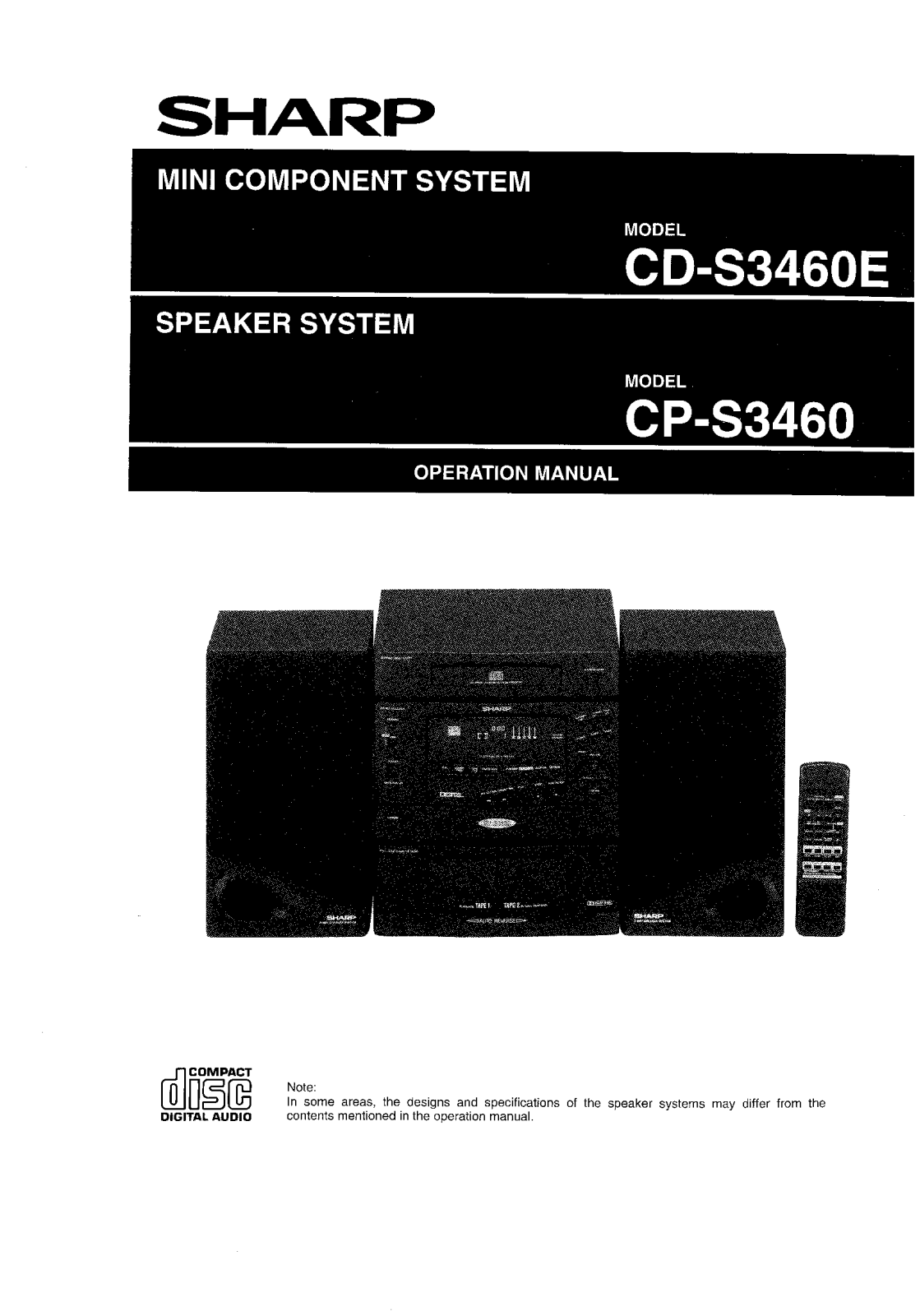 Sharp CD-S3460E, CP-S3460 Owner Manual