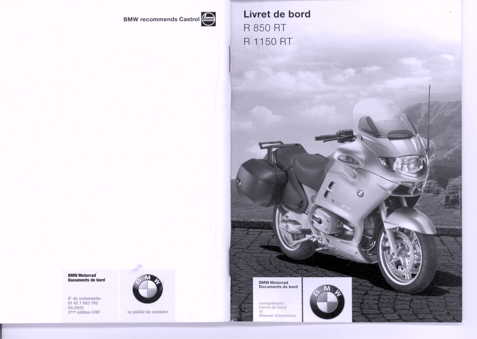 BMW R850 RT User Manual