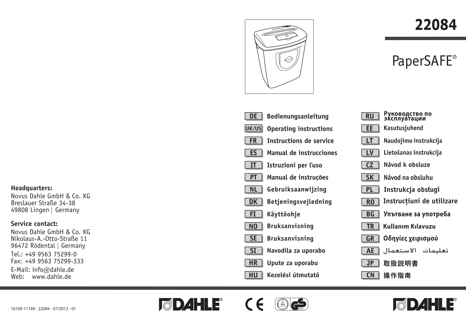 Dahle 22084 User manual