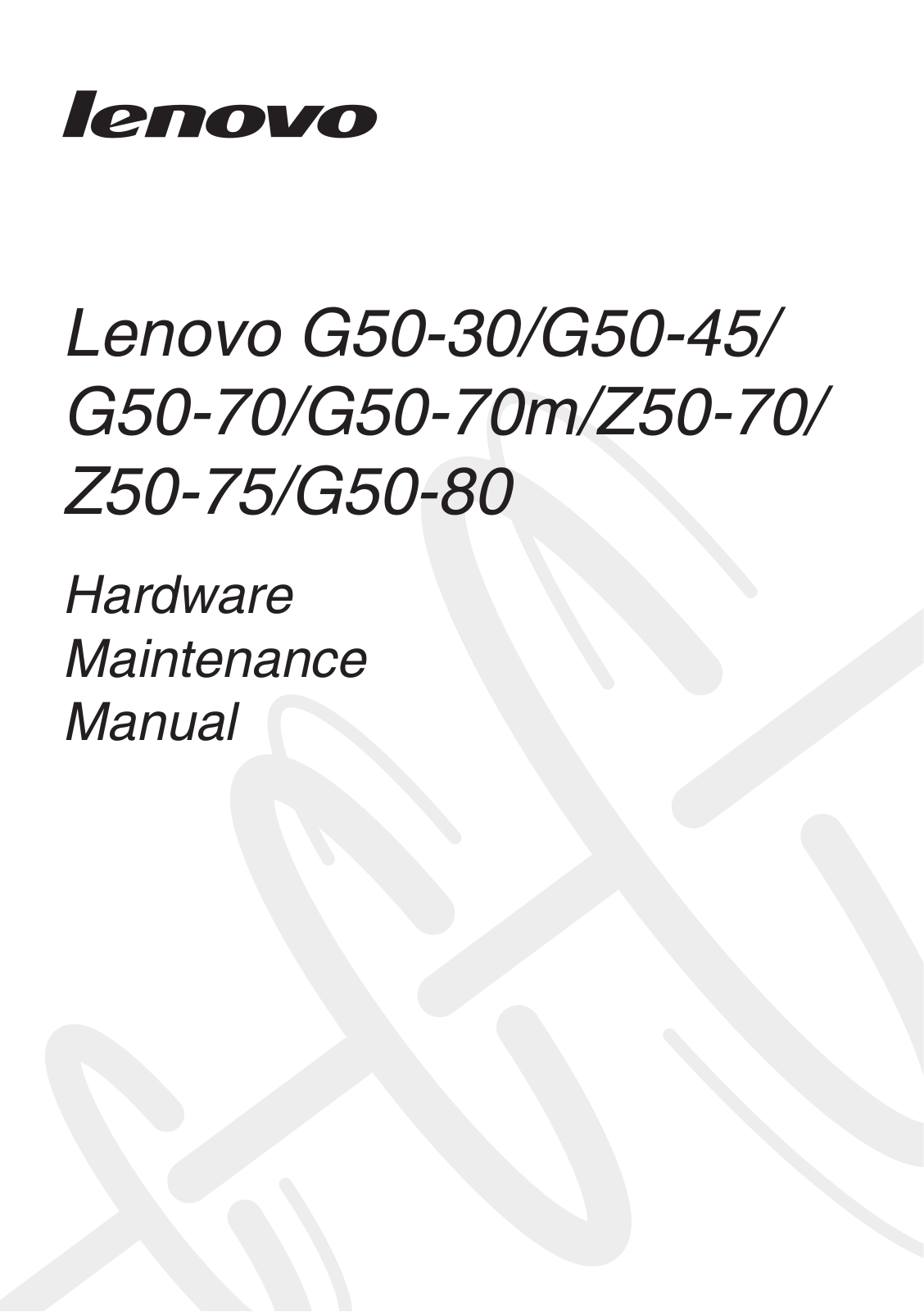 Lenovo Z50-75, Z50-70, G50-80, G50-70M, G50-30 User Manual