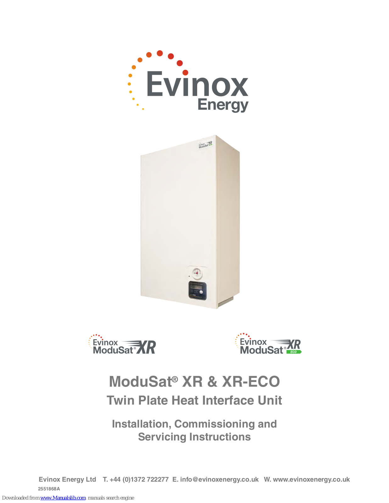 Evinox ModuSat XR, ModuSat XR-ECO Installation, Commissioning And Servicing Instructions - ManualMachine.com
