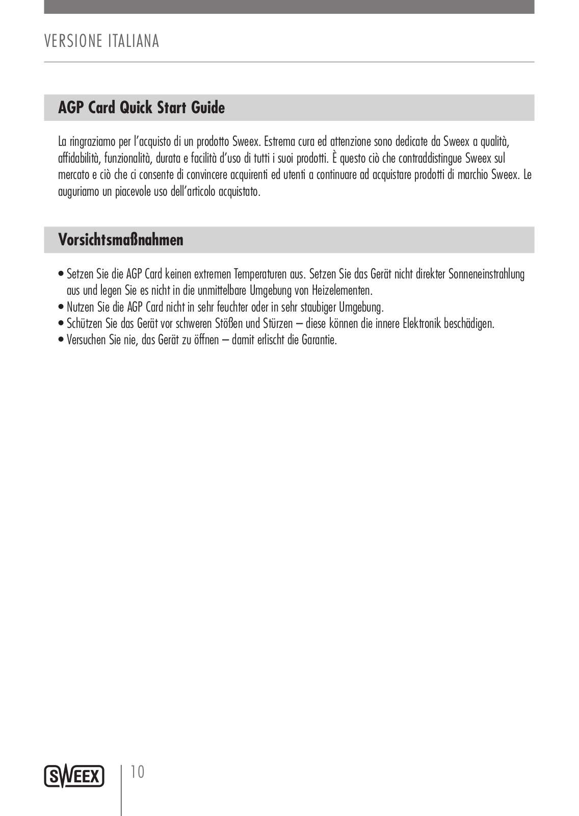 Sweex GC805 QUICK GUIDE