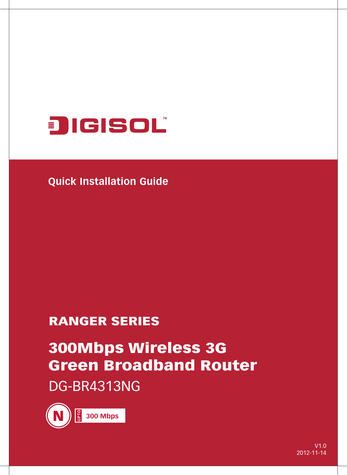 DIGISOL DG-BR4313NG Quick Install Guide