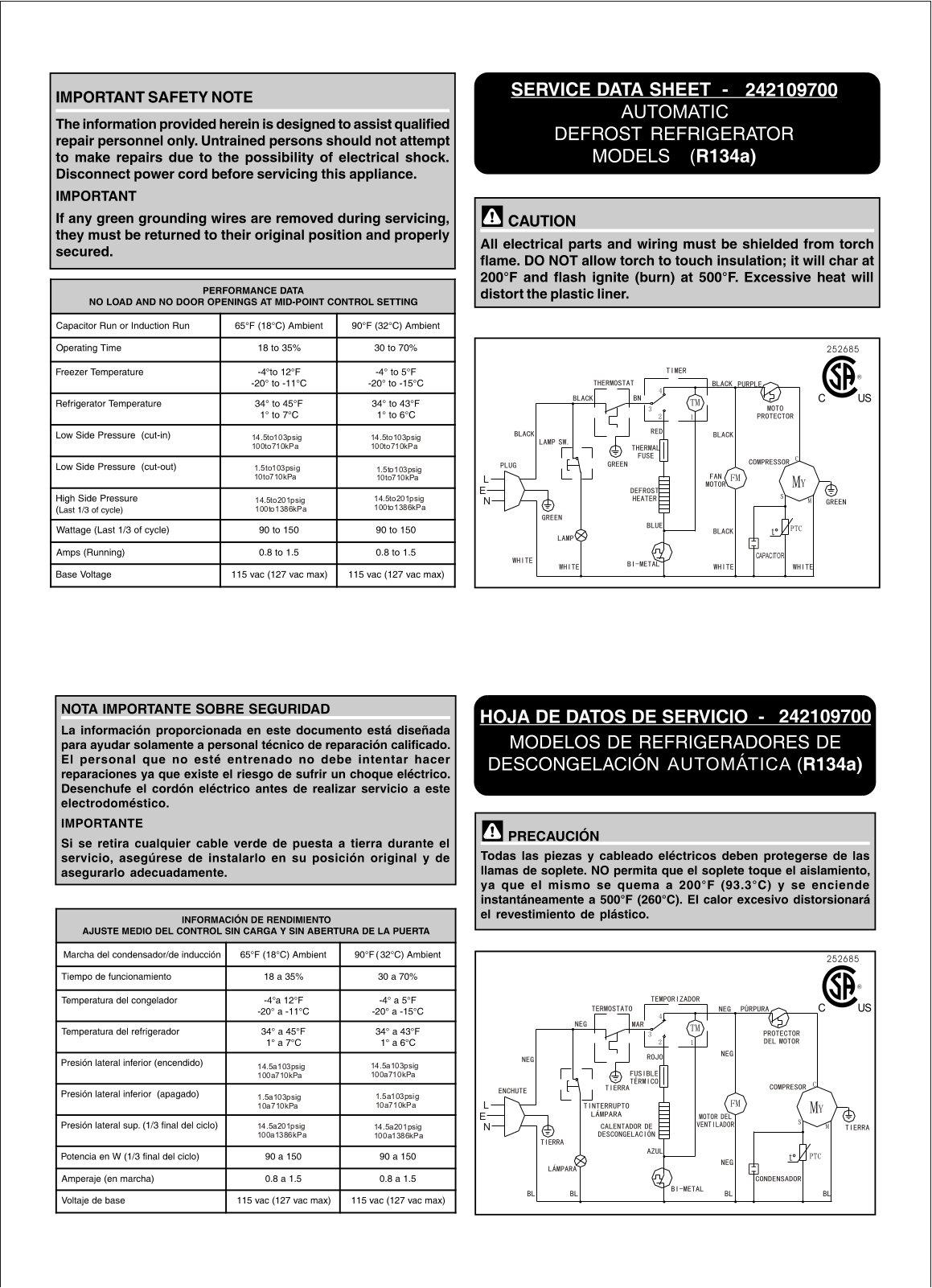 Frigidaire FFPT10F3NB, FFPT12F3NW, FFPT10F3NM, FFPT12F3NB, FFPT10F3NW Wiring Diagram