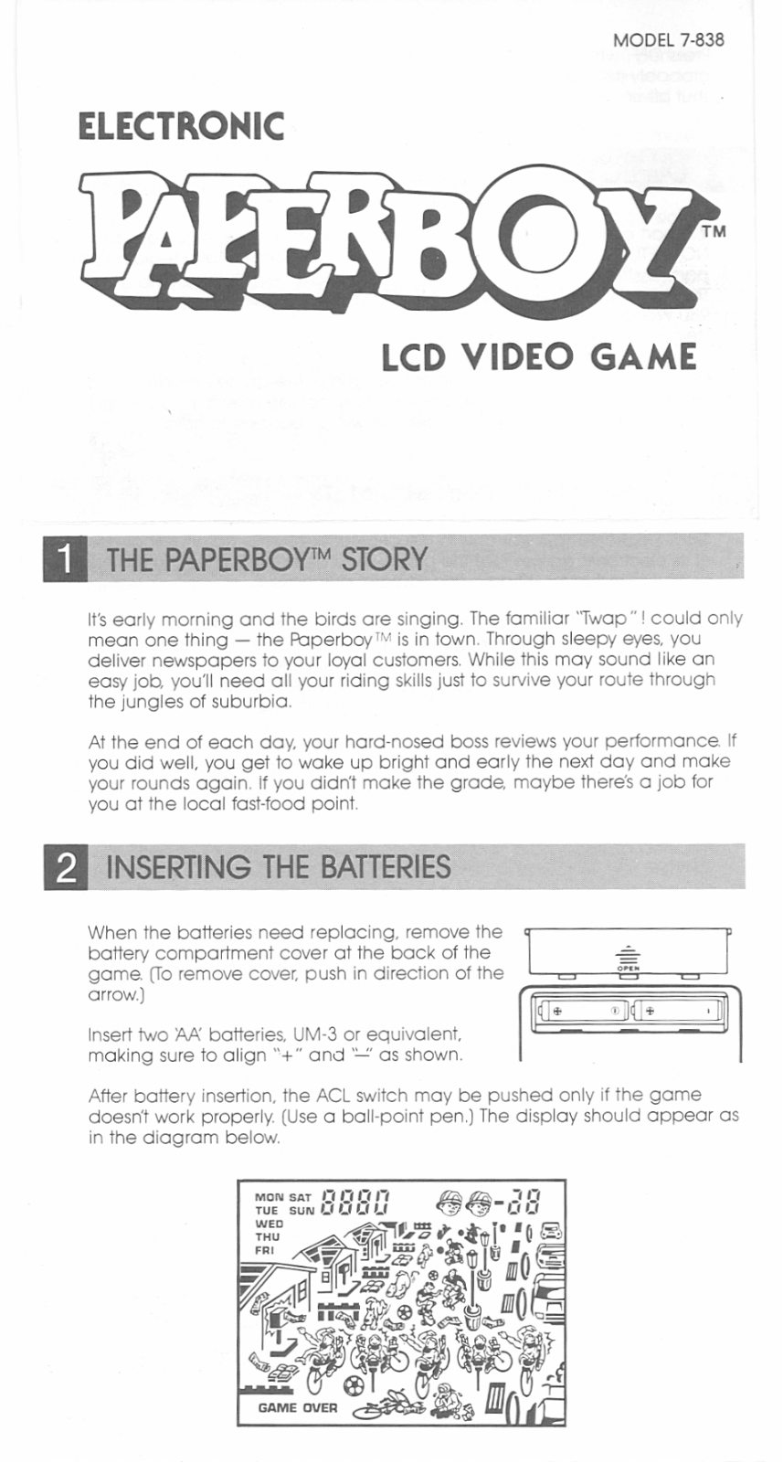 Hasbro PAPERBOY User Manual