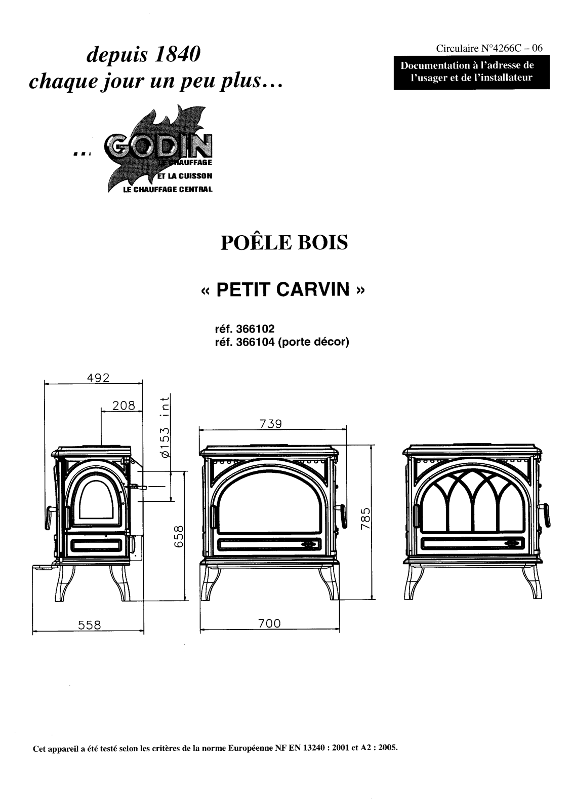 GODIN 366102, 366104 User Manual