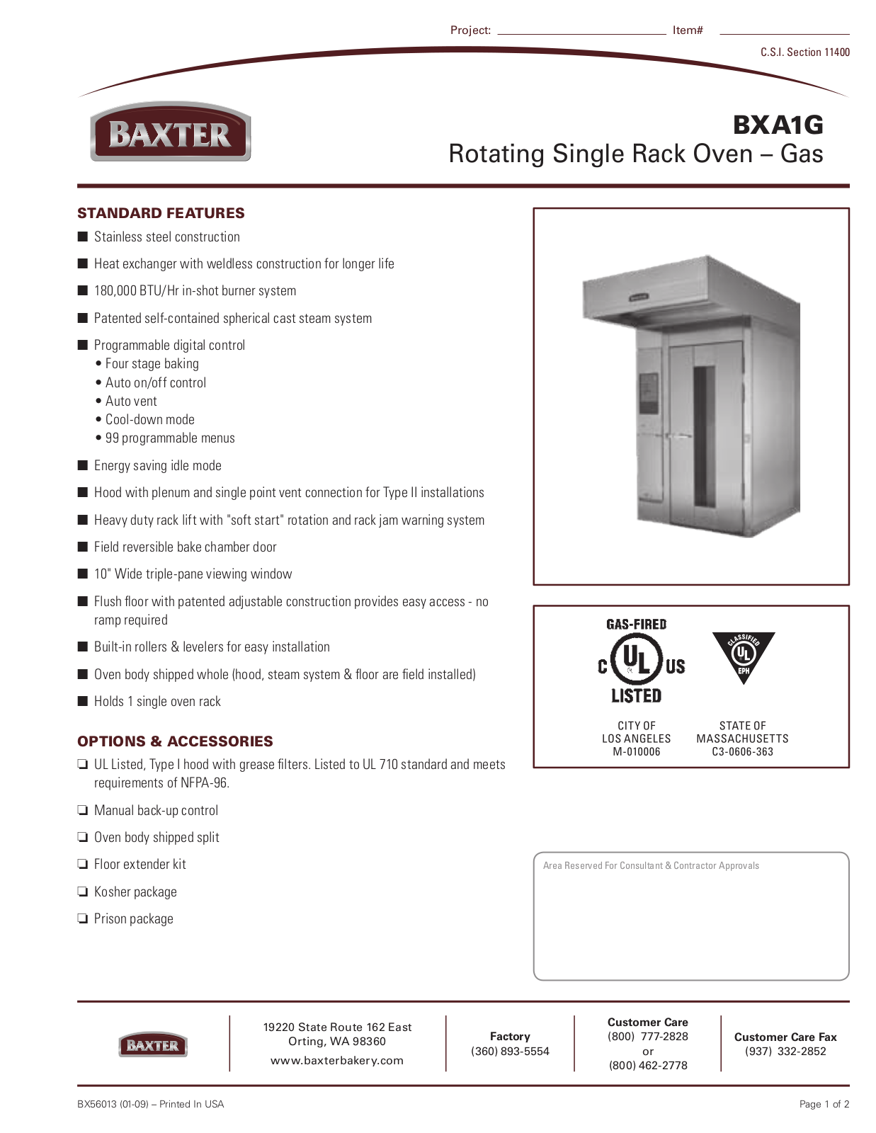 Baxter BXA1G User Manual