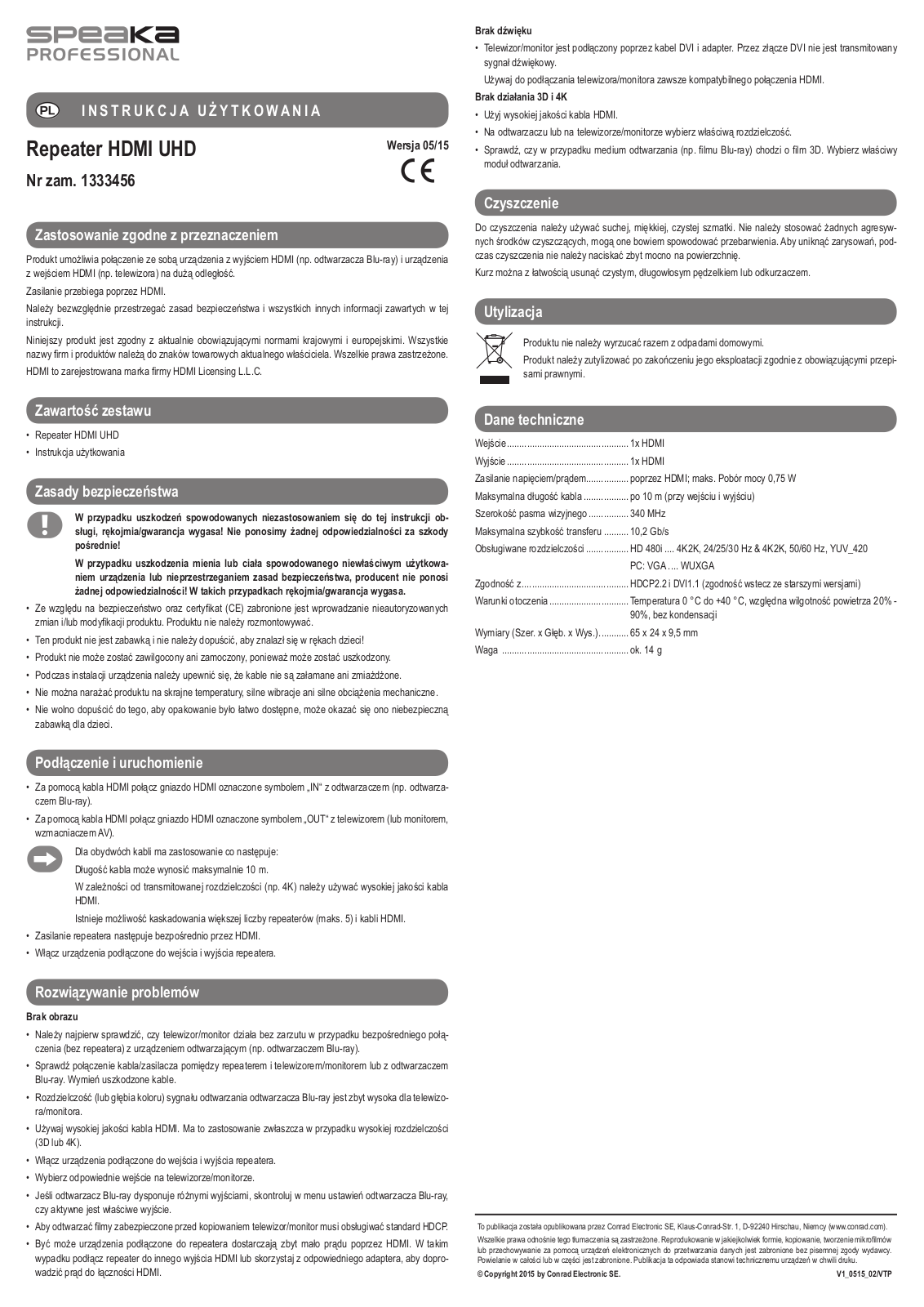 SpeaKa Professional 29180C17 Instructions