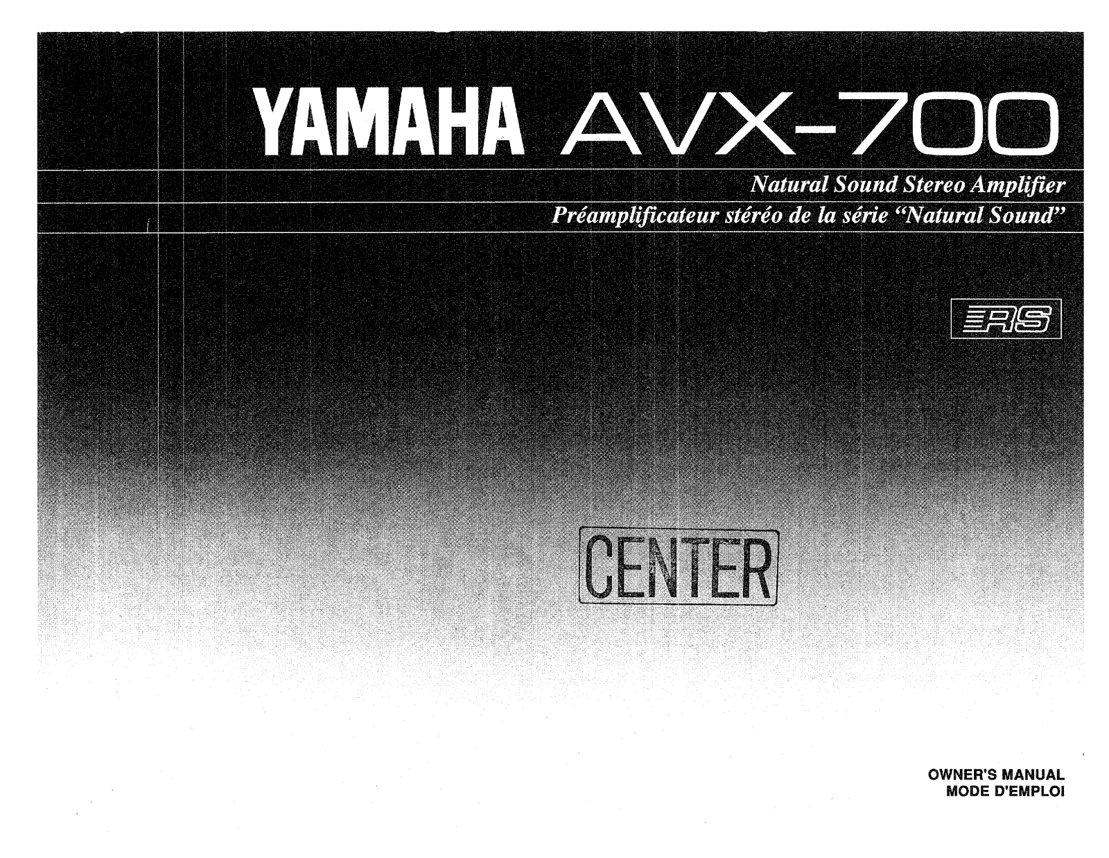 Yamaha AVX-700 User Manual