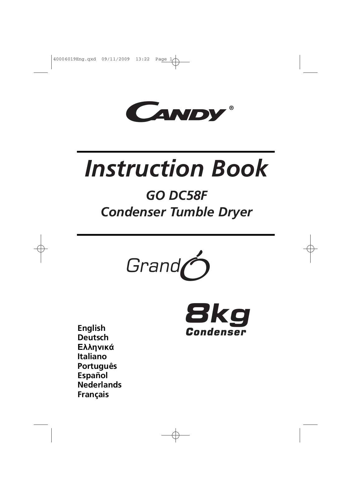 CANDY GO DC 58 User Manual