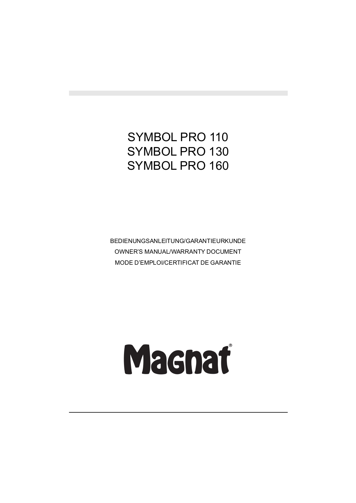 MAGNAT Symbol Pro 160 User Manual