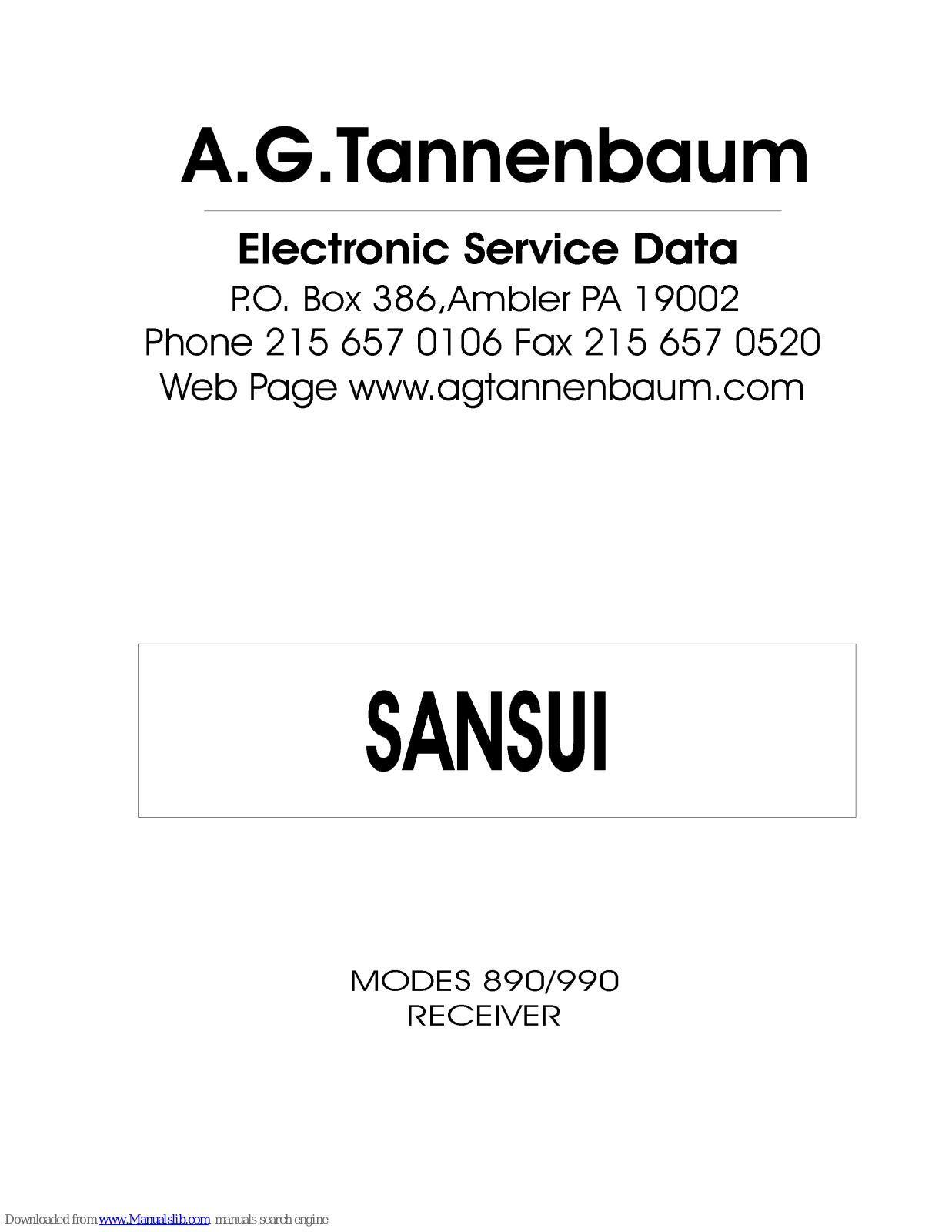 Sansui 890, 990 Service Manual