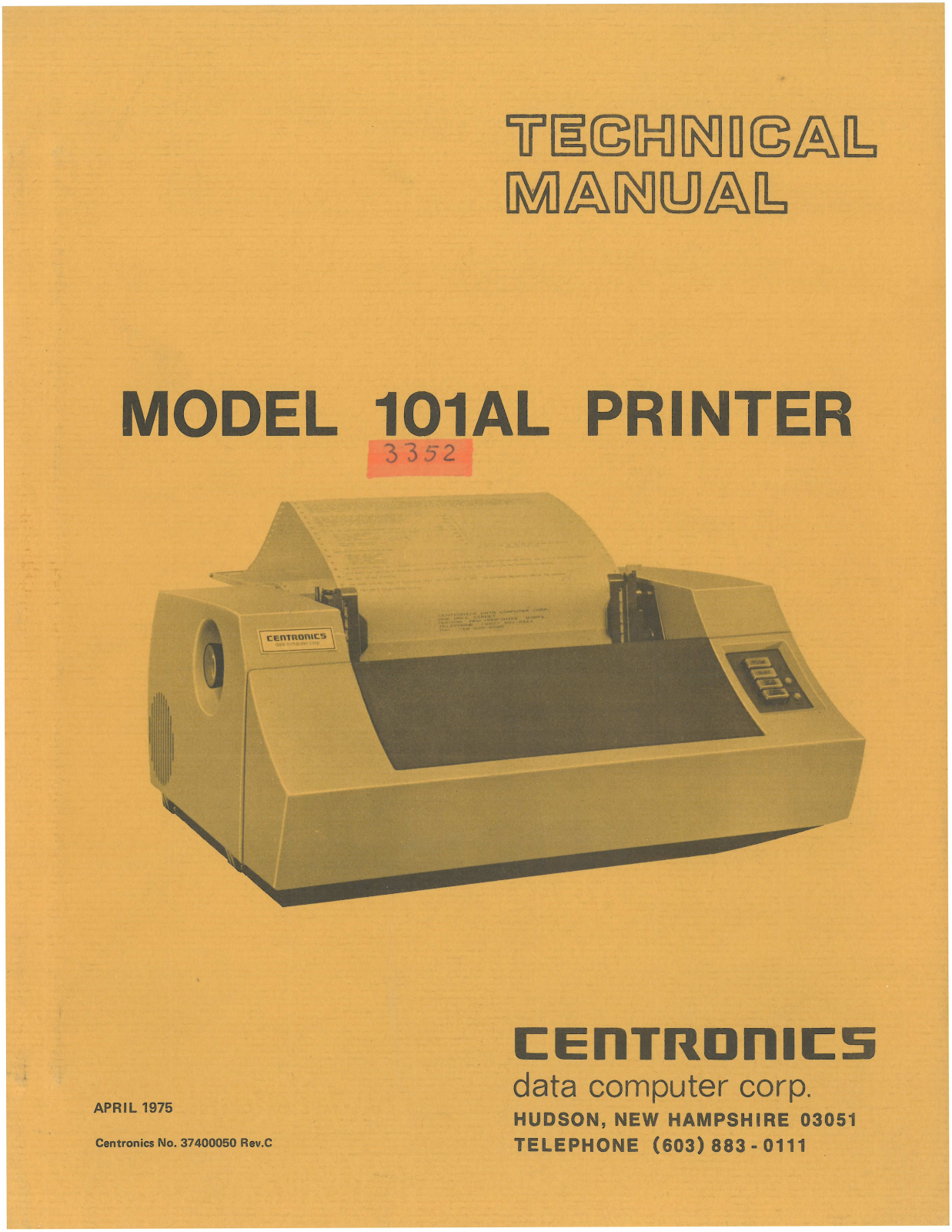 Centronics 101AL Technical Manual - ManualMachine.com