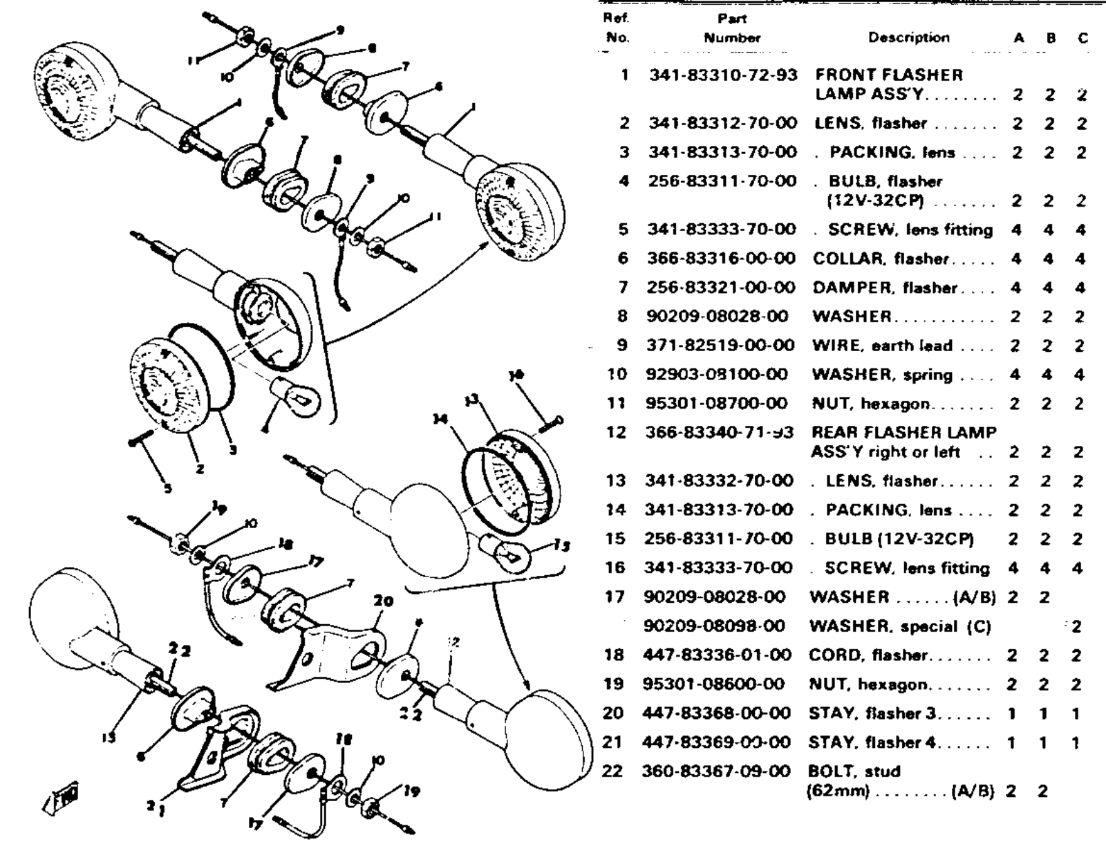 Yamaha XS650 1970-1979 Service Manual flasher