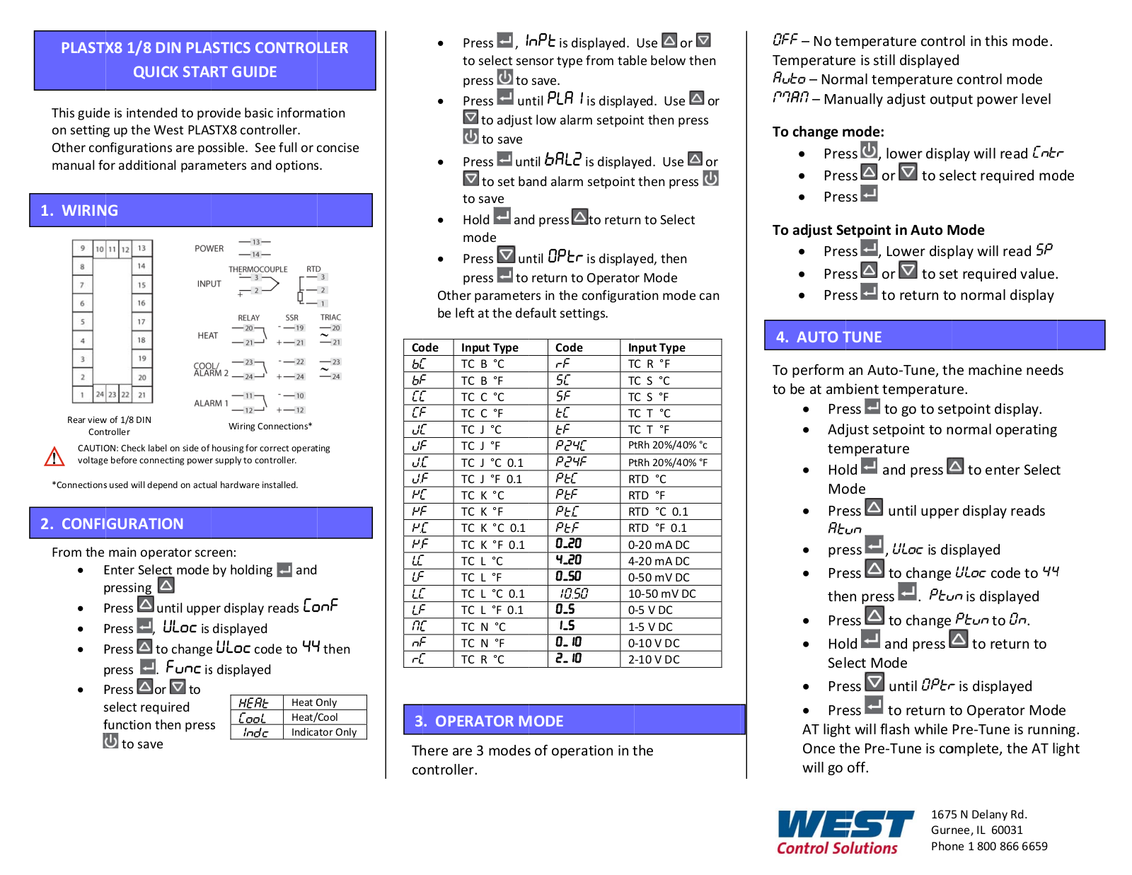 West PLASTX Quick Start Guide