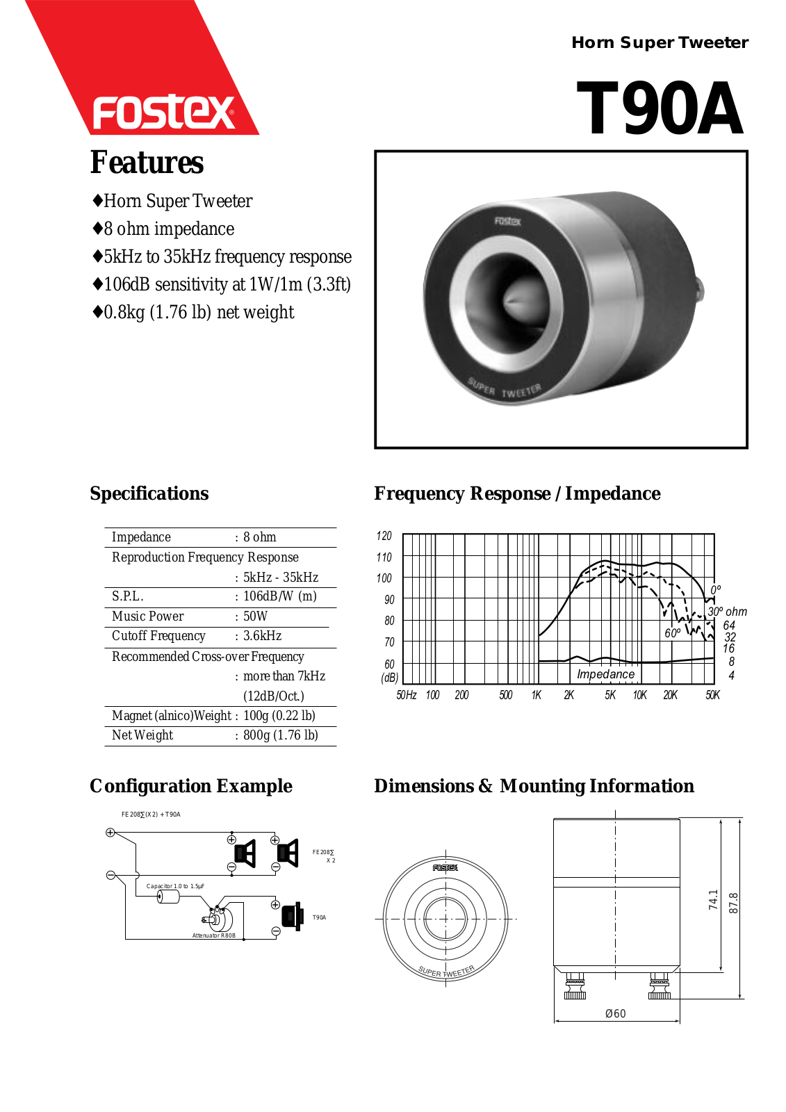 Fostex T90A User Manual