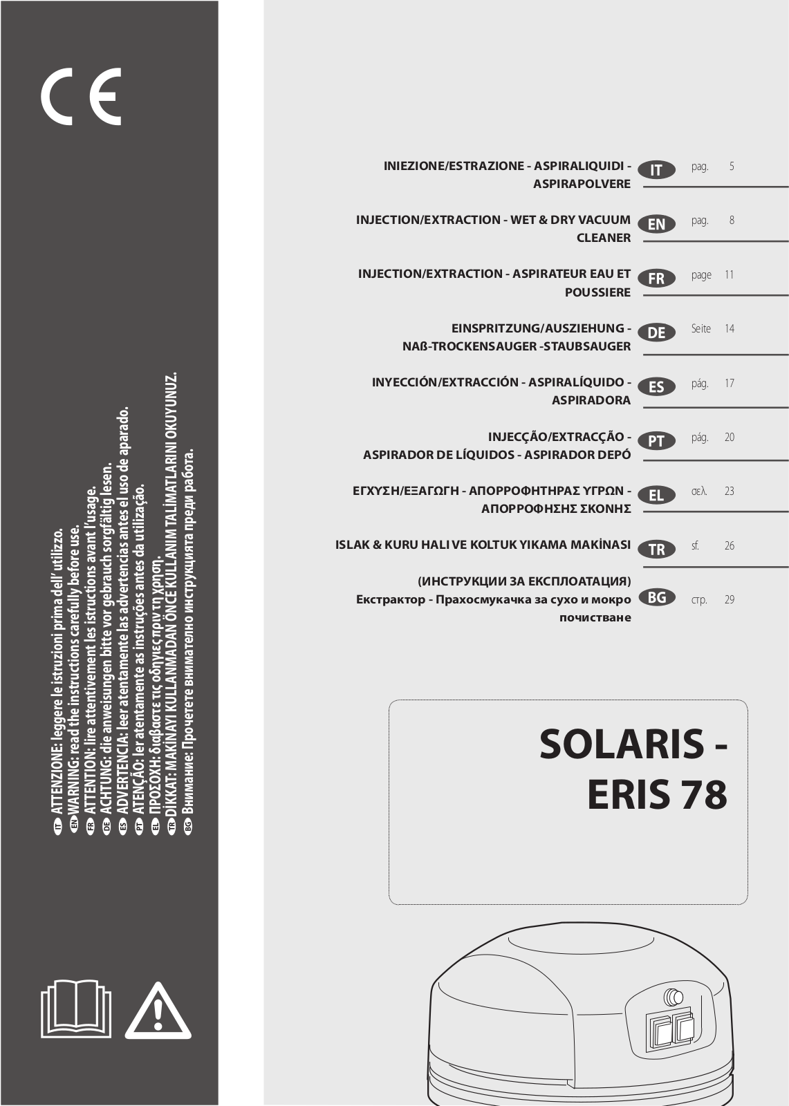 LAVOR SOLARIS ERIS 78, P82.0199 User guide