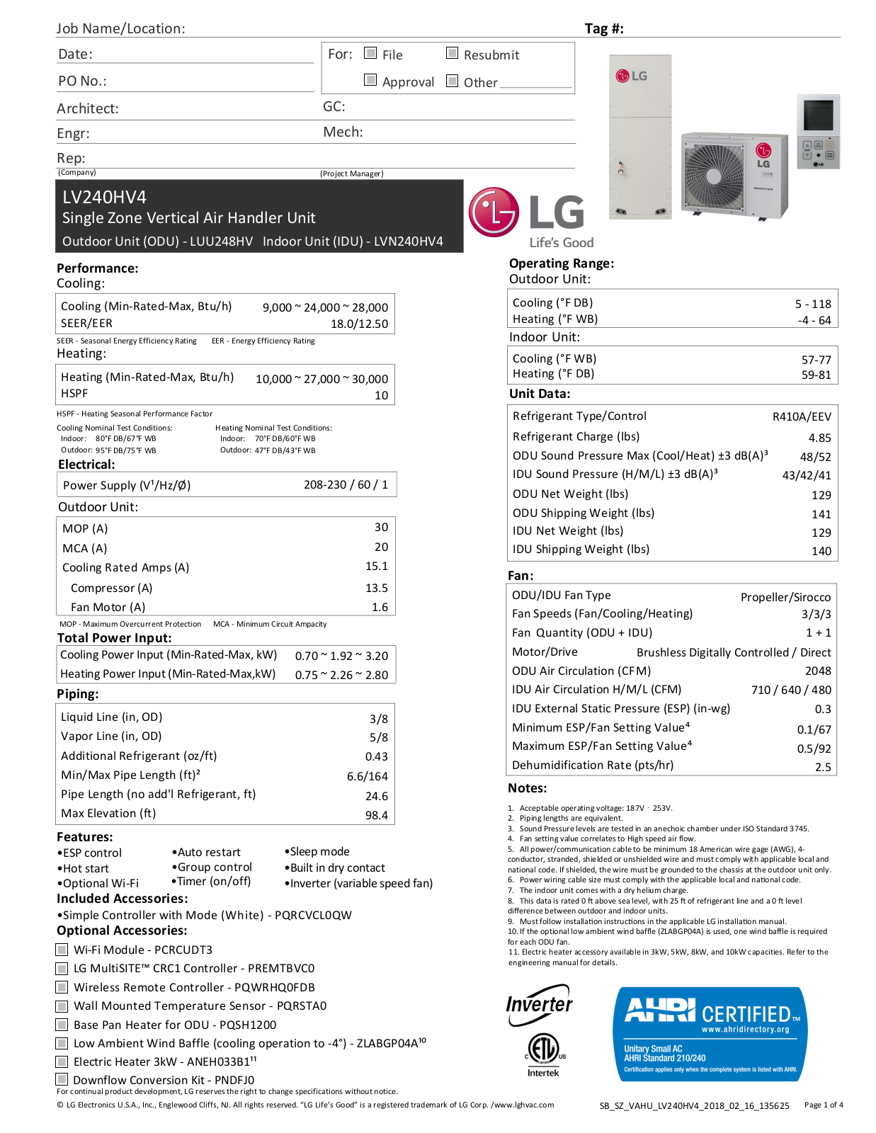 LG LUU248HV User Manual