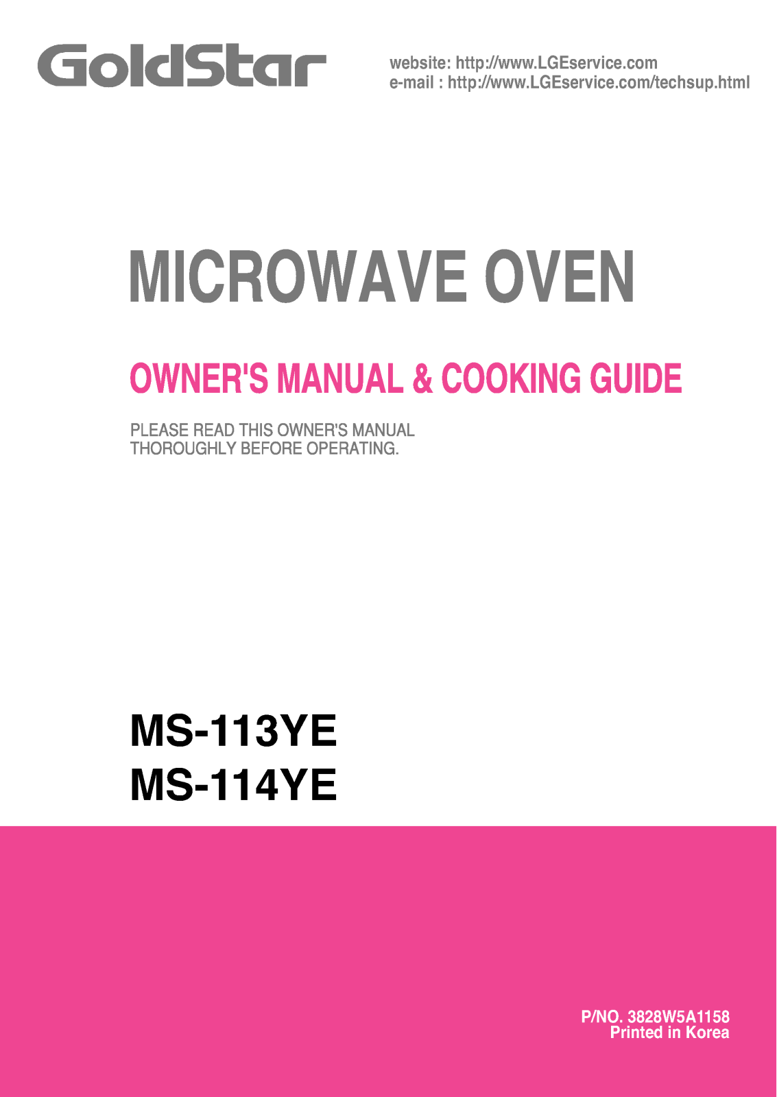 LG MS-114YE User Manual