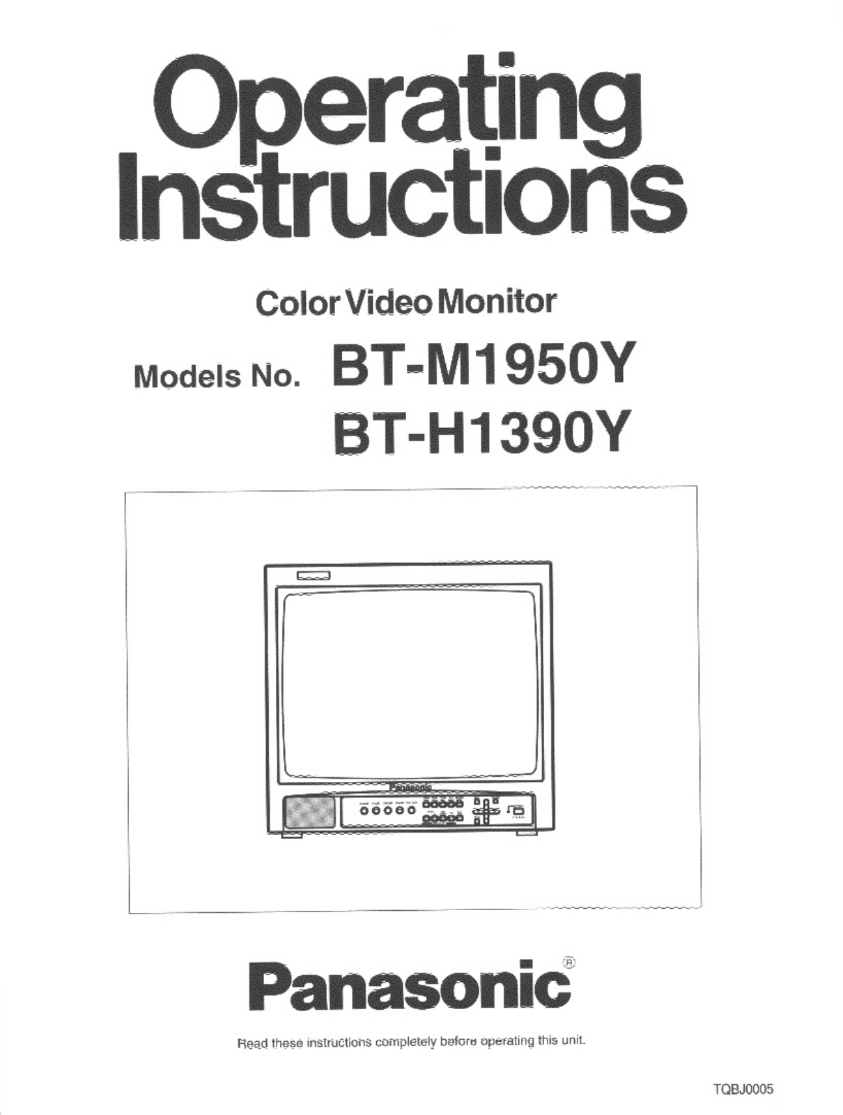 Panasonic bt-m1950y Operation Manual