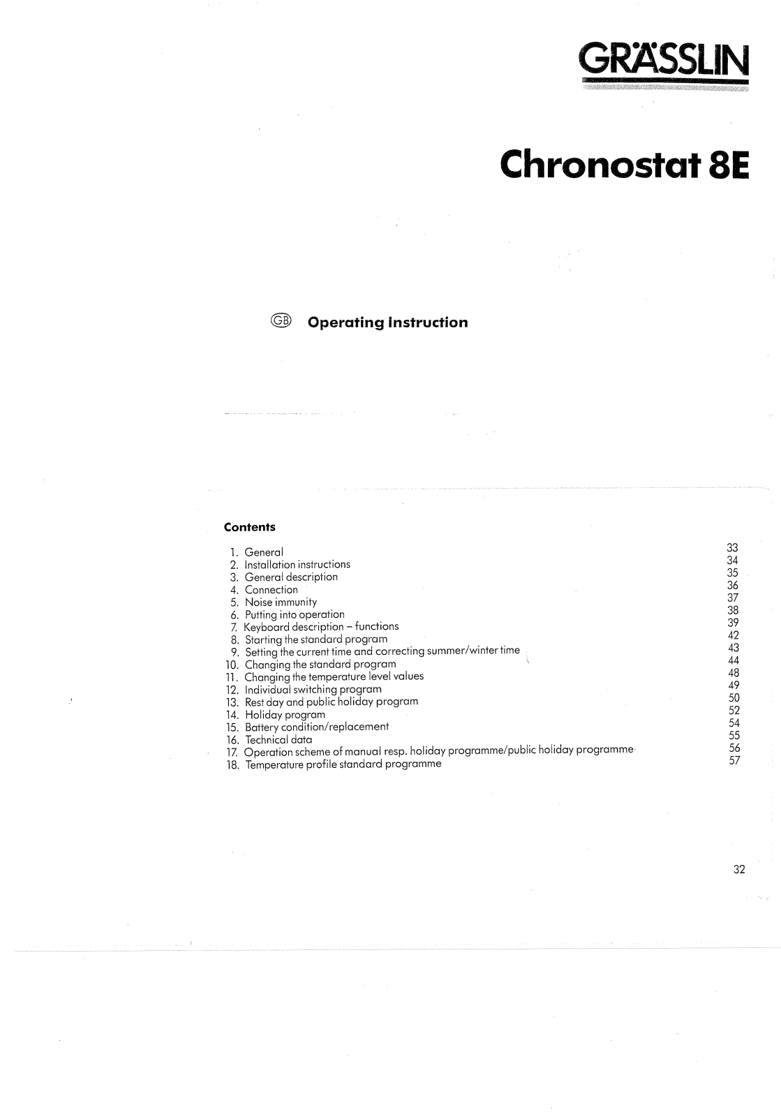 Grässlin 8E User Manual