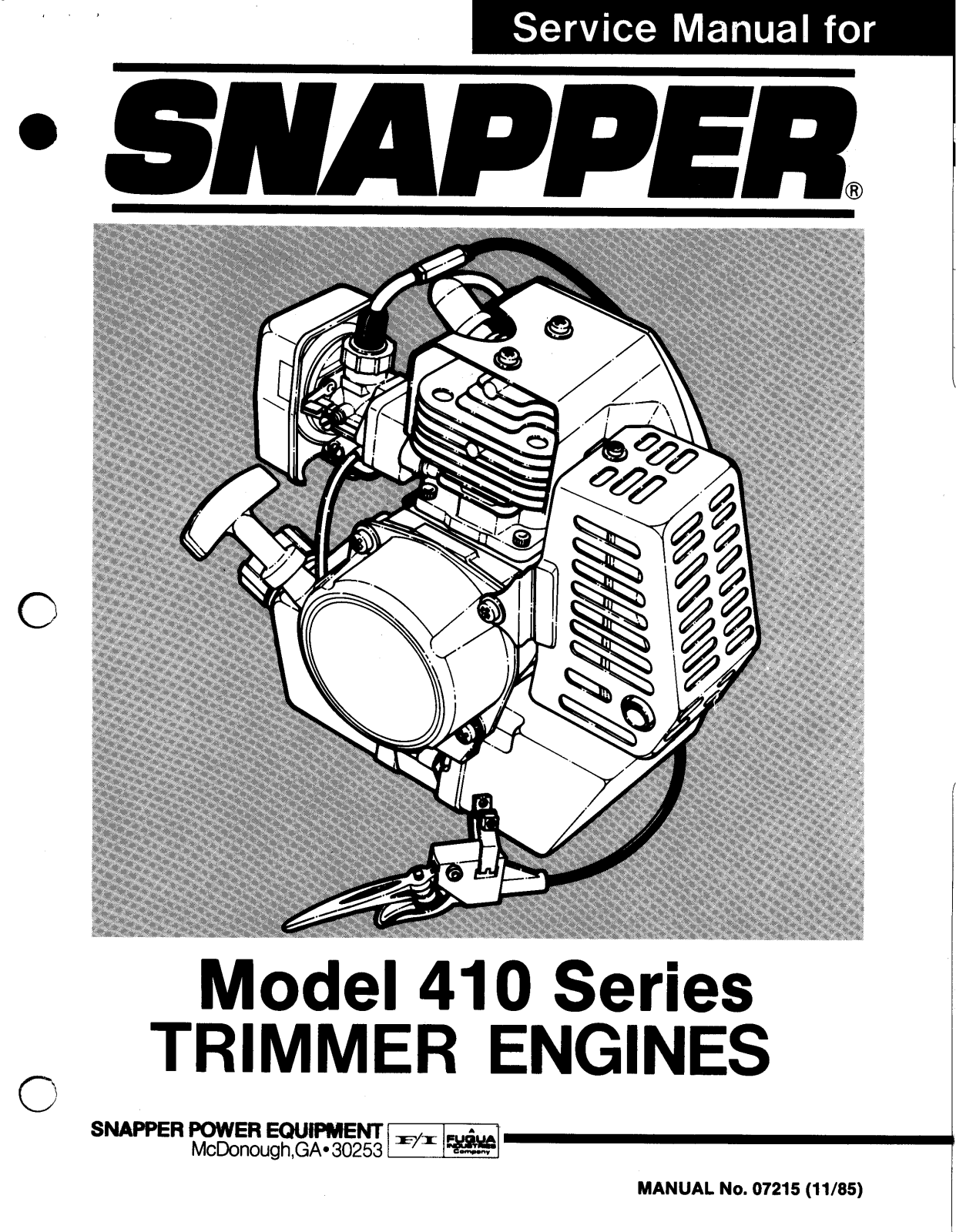 Snapper 410 User Manual