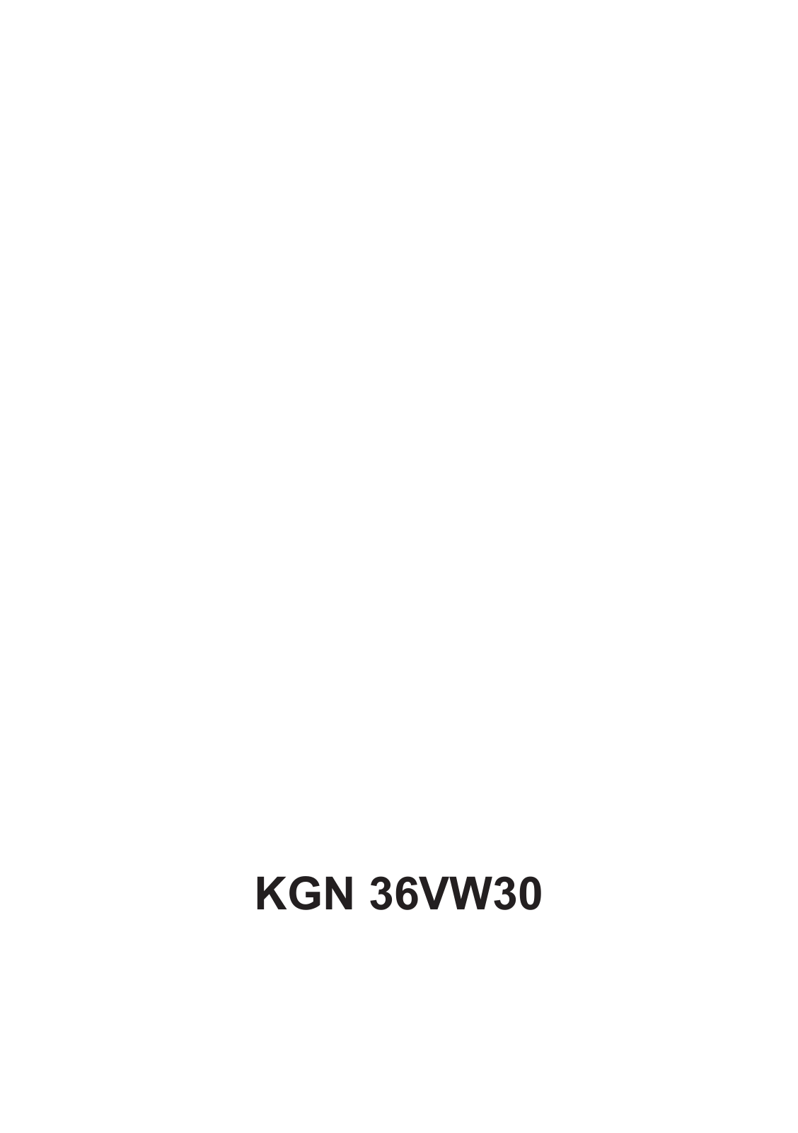 Bosch KGN36VW30 User Manual