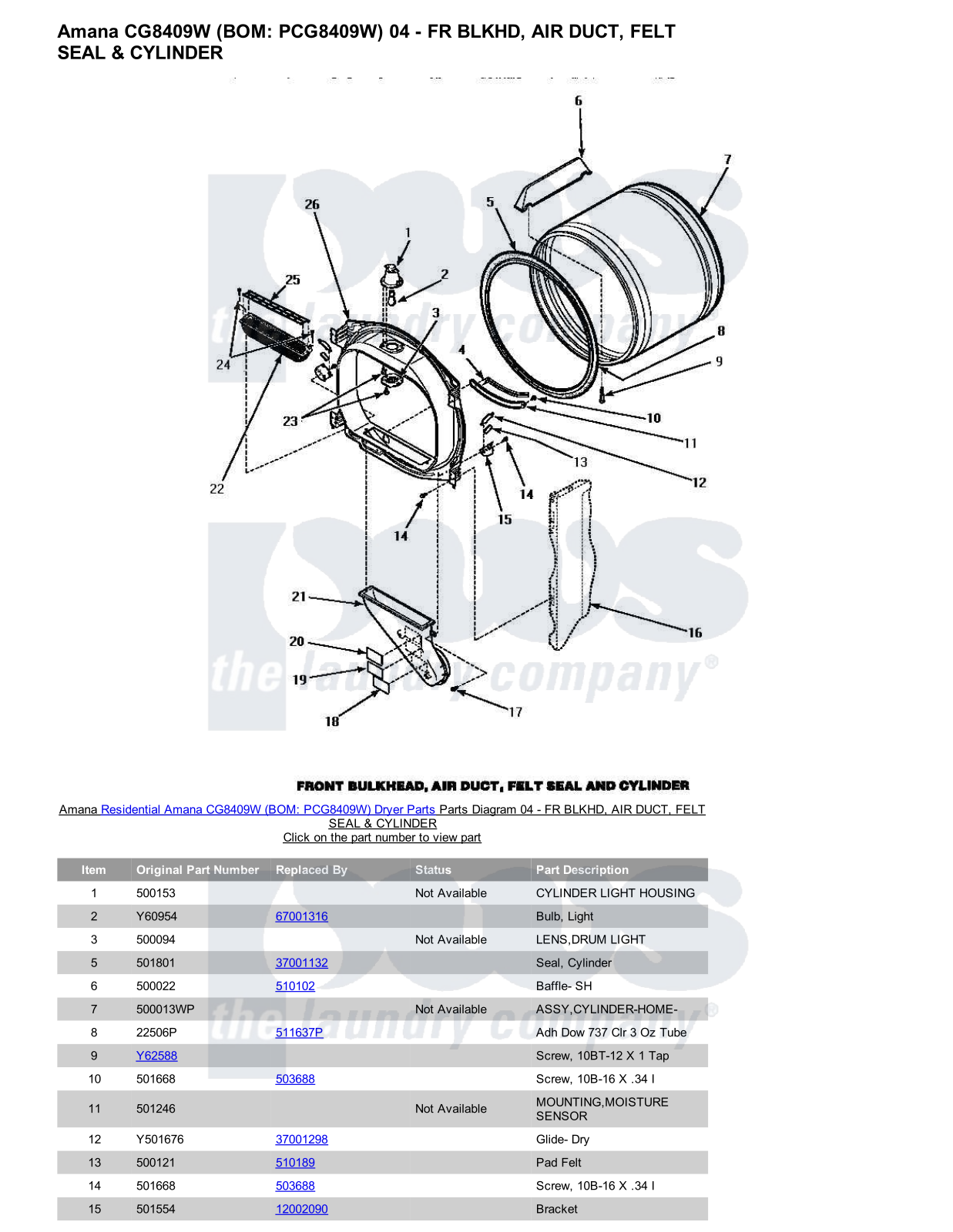 Amana CG8409W Parts Diagram