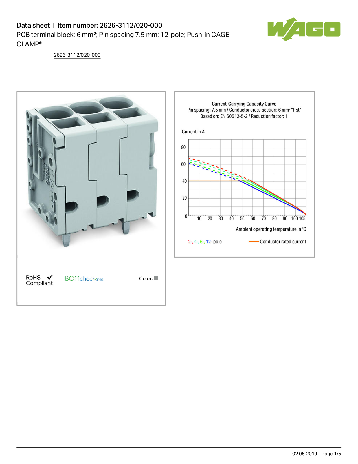 Wago 2626-3112/020-000 Data Sheet