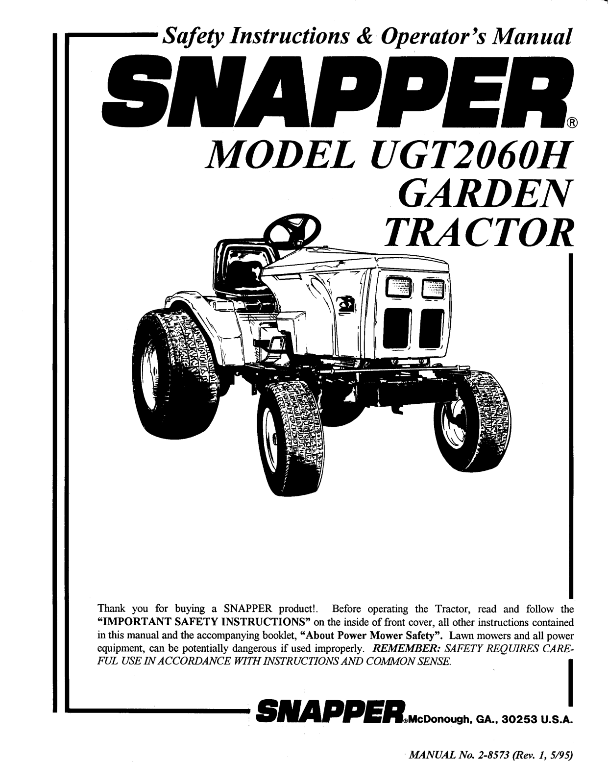 Snapper UGT2060H User Manual