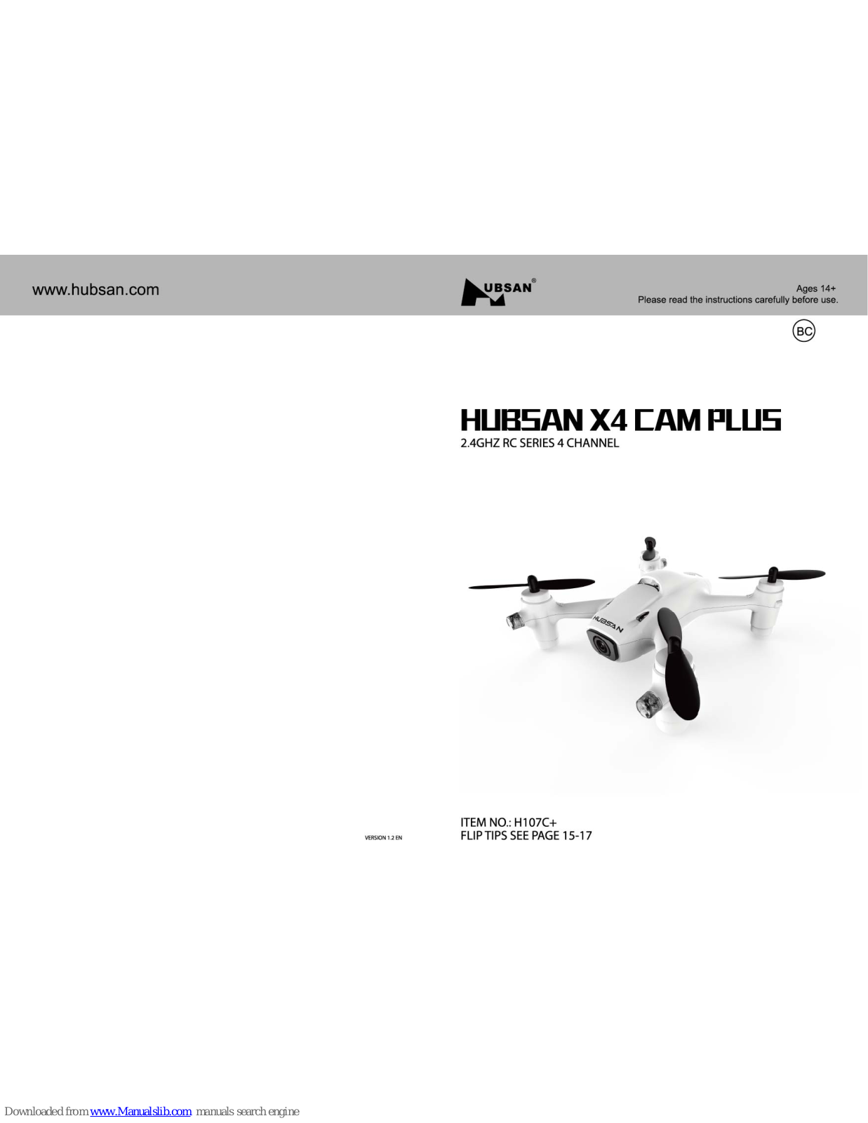 Hubsan X4 CAM PLUS H107C+ Instructions Manual