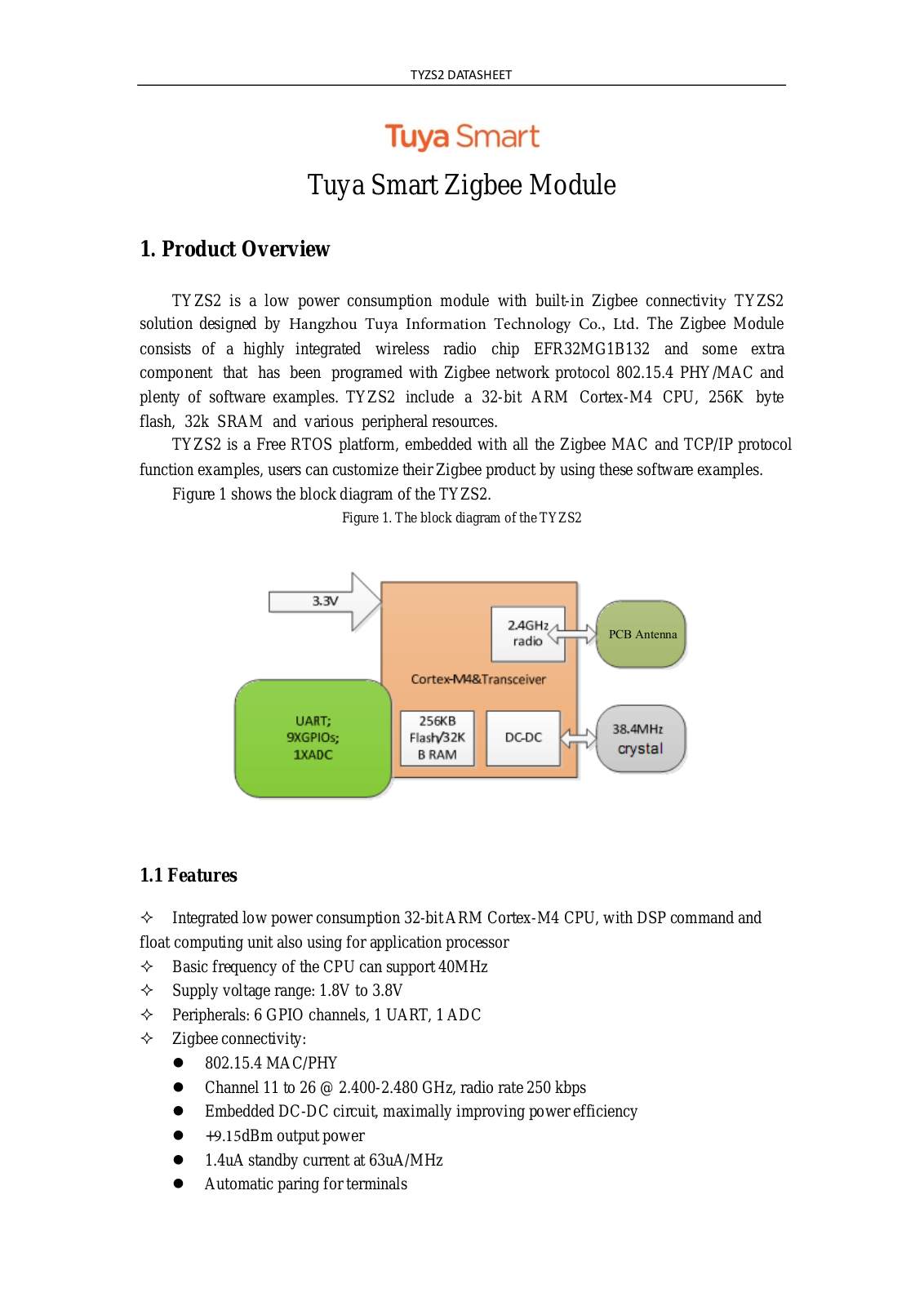 Hangzhou Tuya Information Technology TYZS2 User Manual