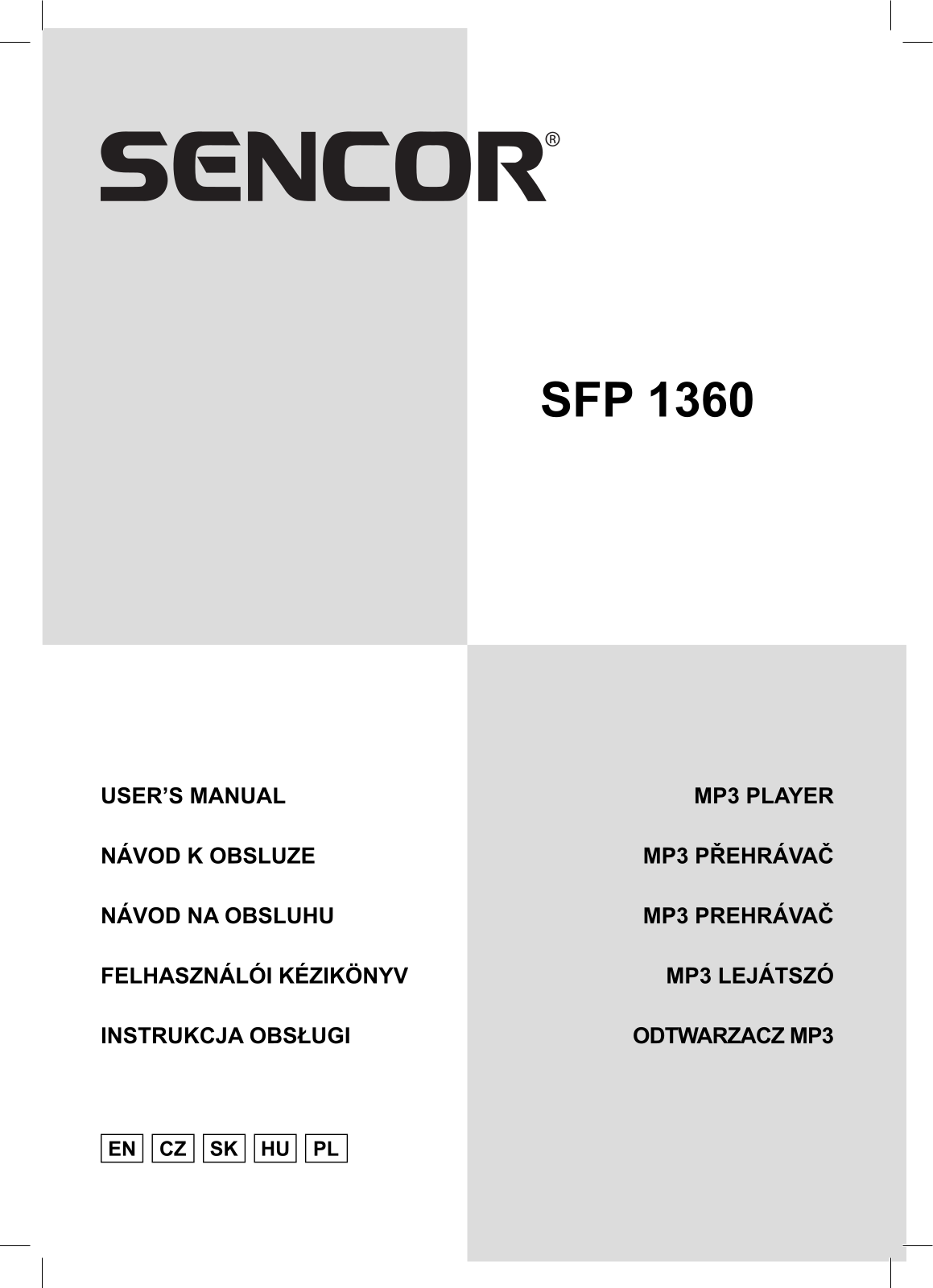 Sencor SFP 1360 RD User Manual