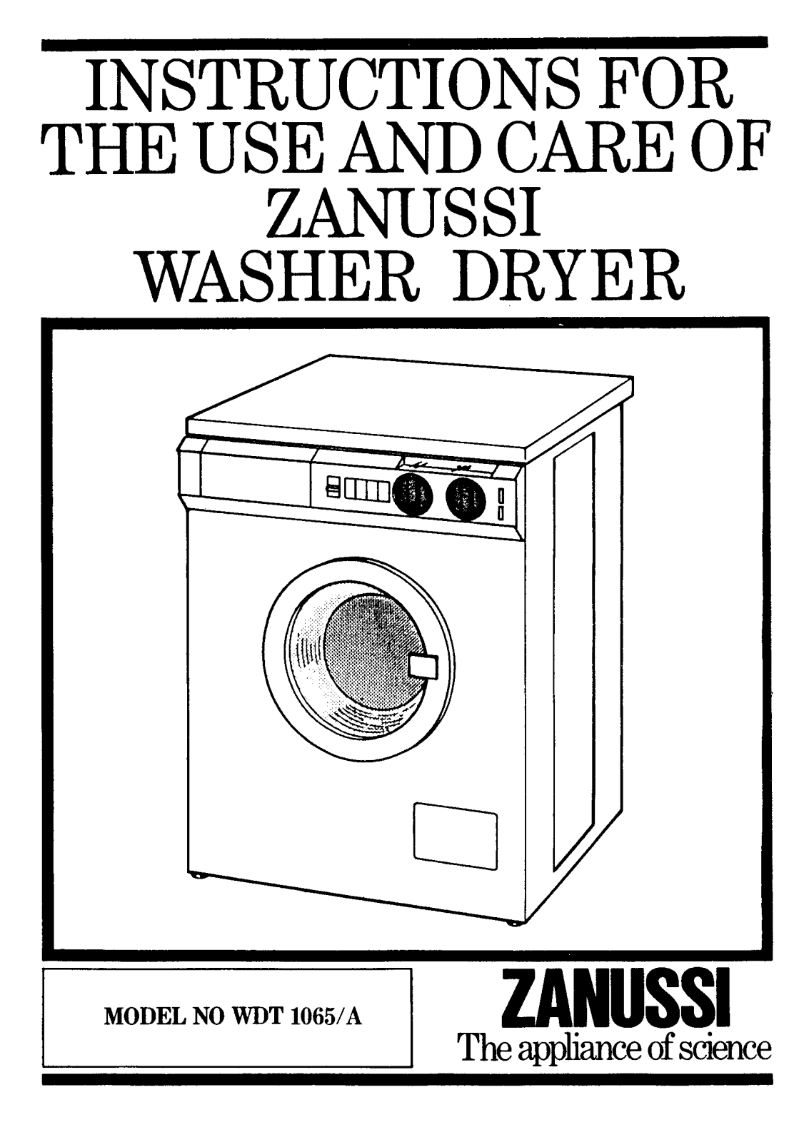 Zanussi WDT1065 User Manual