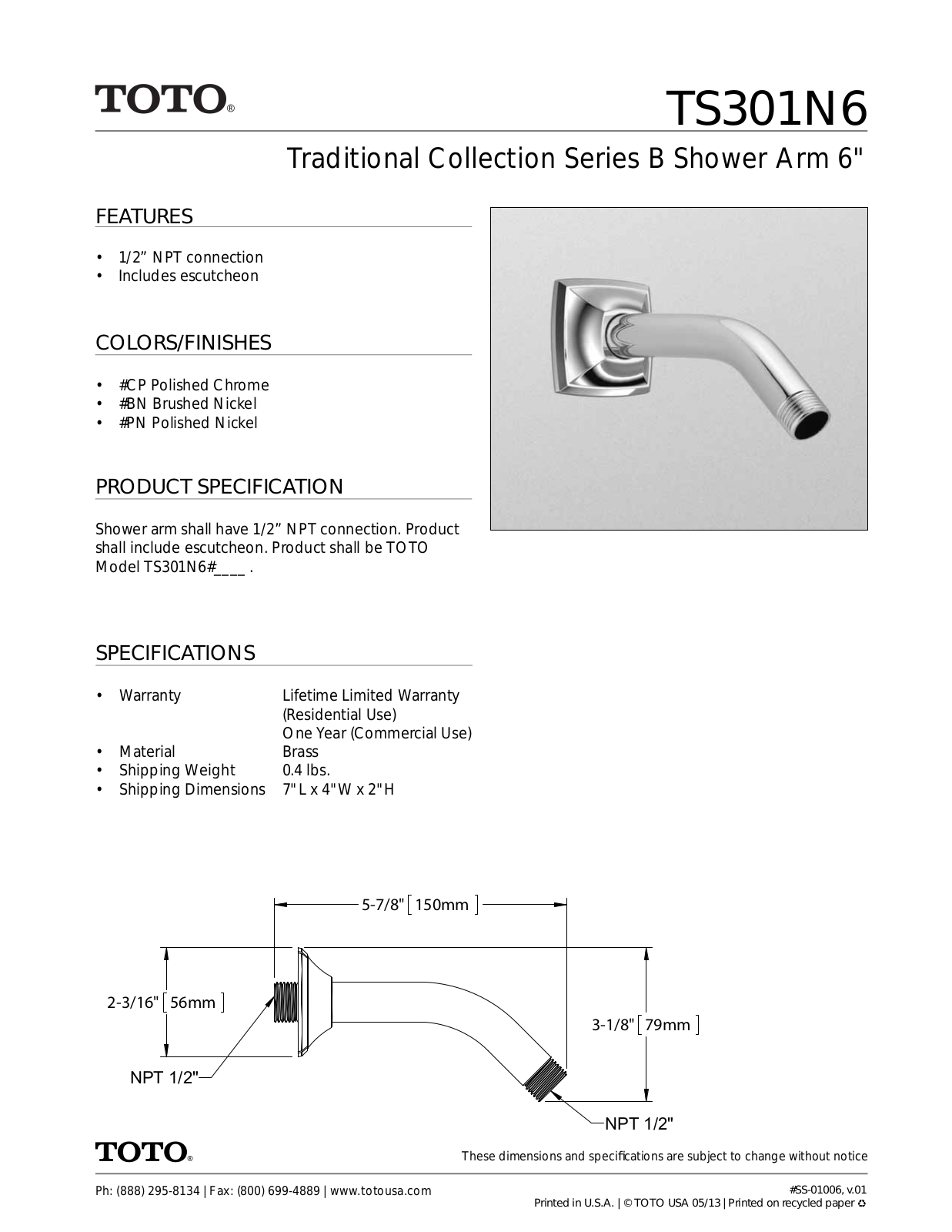 TOTO SBSA2082 Specifications - ManualMachine.com