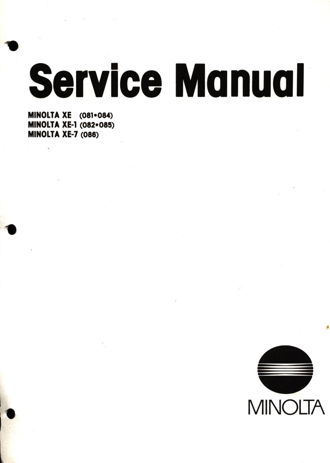 Minolta XE Service Manual