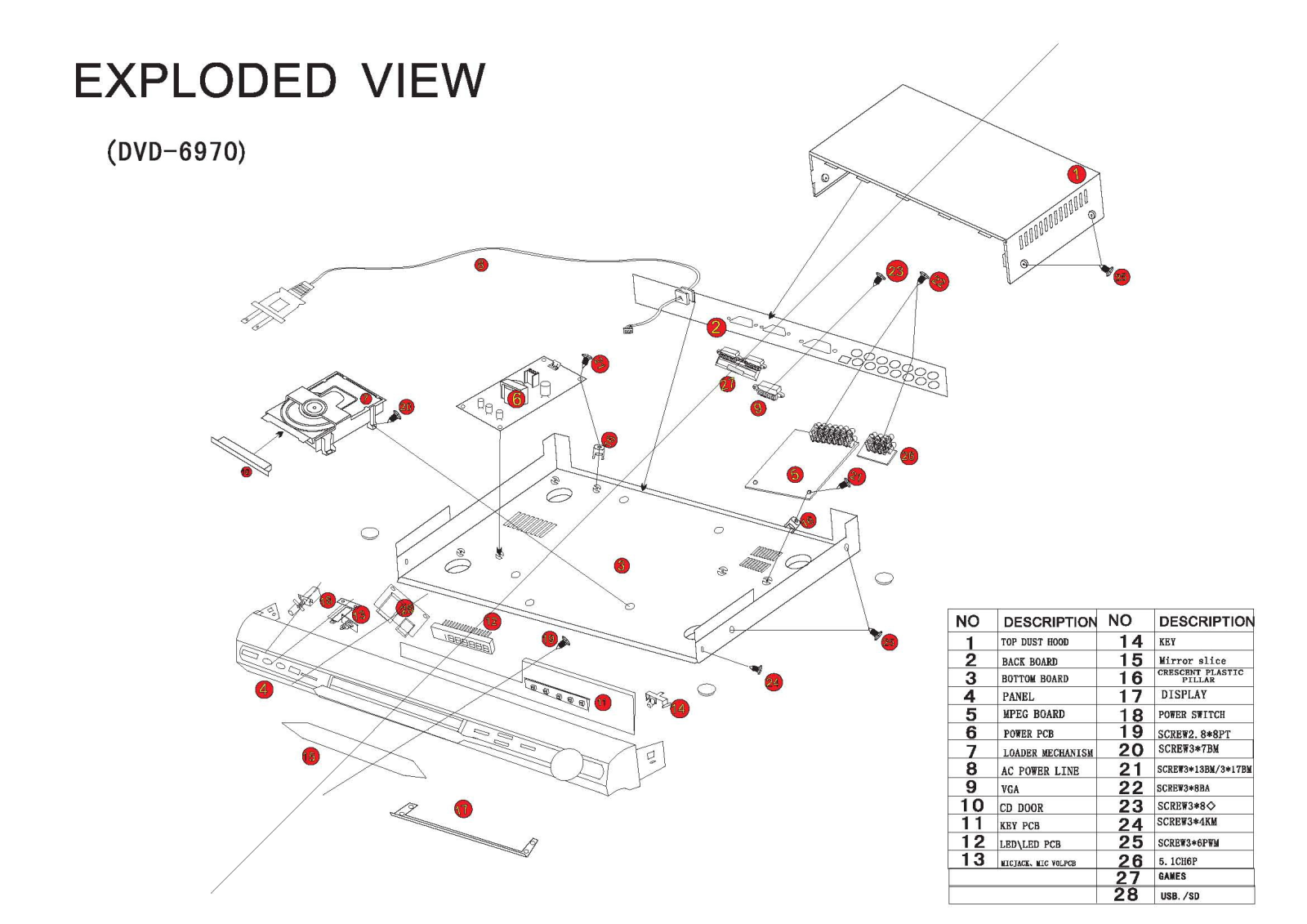 AV Link DVD-6970 Schematic