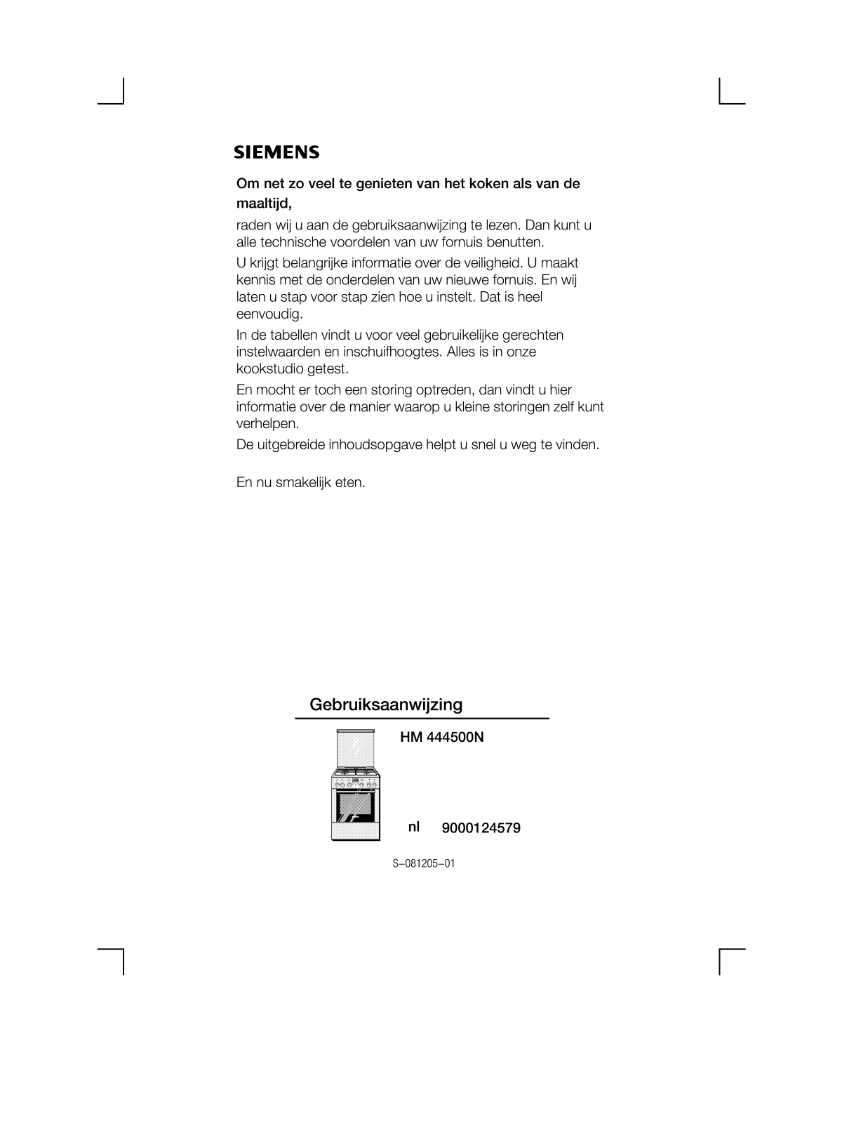 Siemens HM444500N User Manual