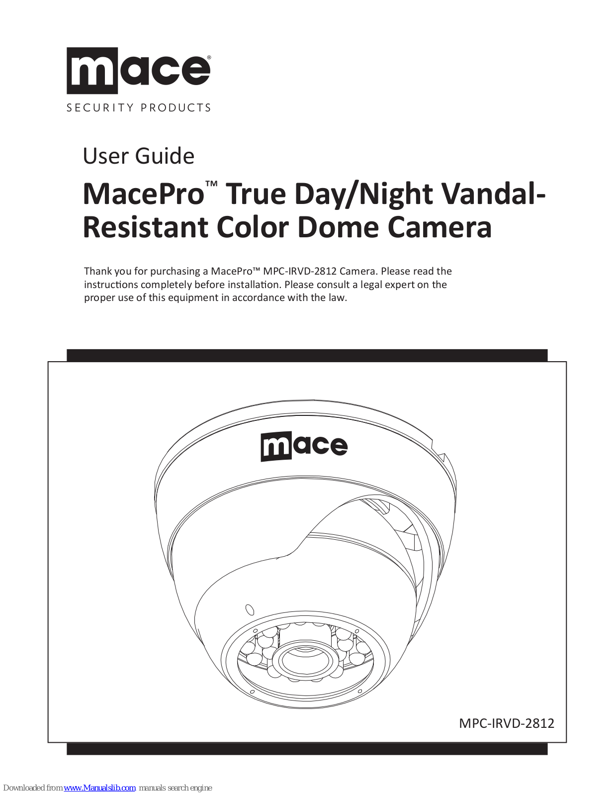 Mace MPC-IRVD-2812 User Manual