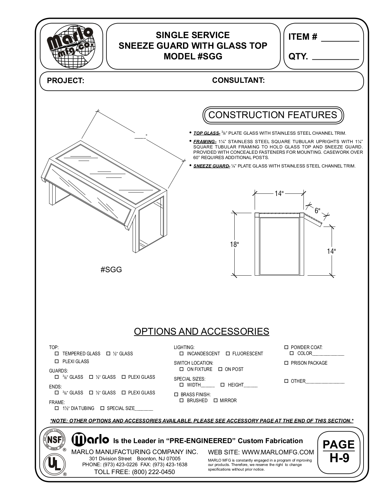 Marlo SGG User Manual