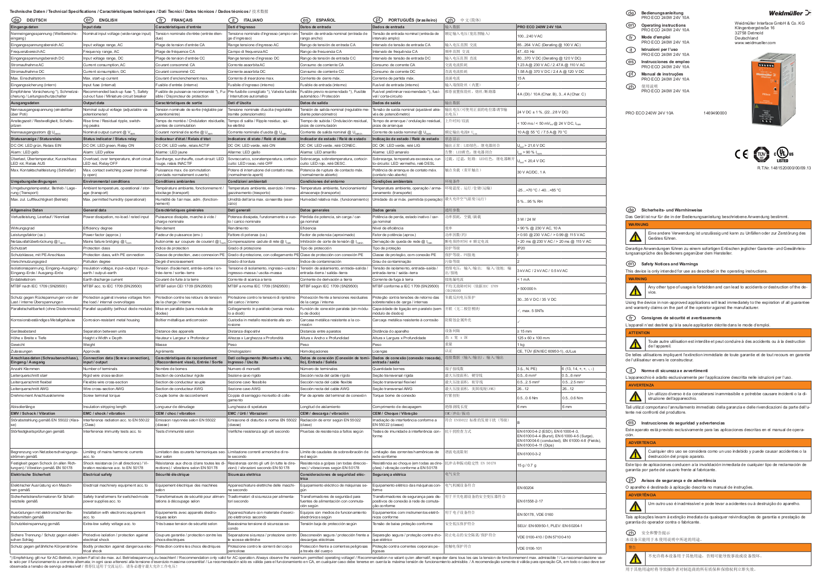 Weidmüller 1469490000 User guide