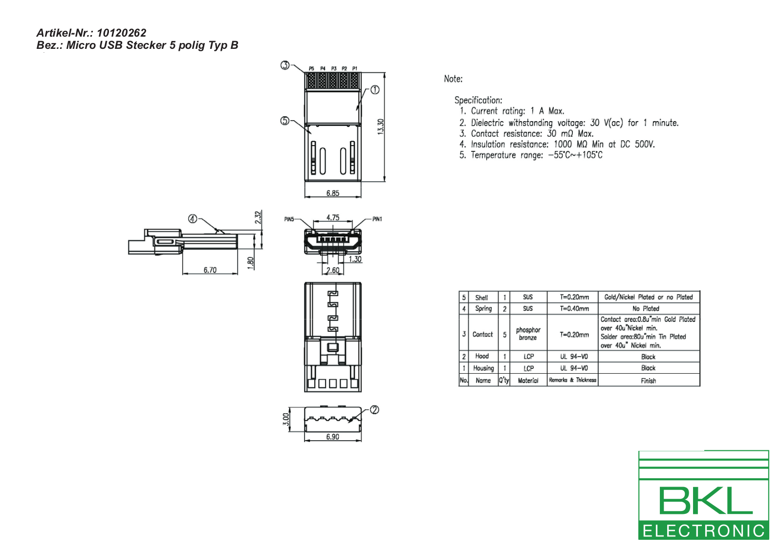 BKL USB MICRO ST Datasheet - ManualMachine.com