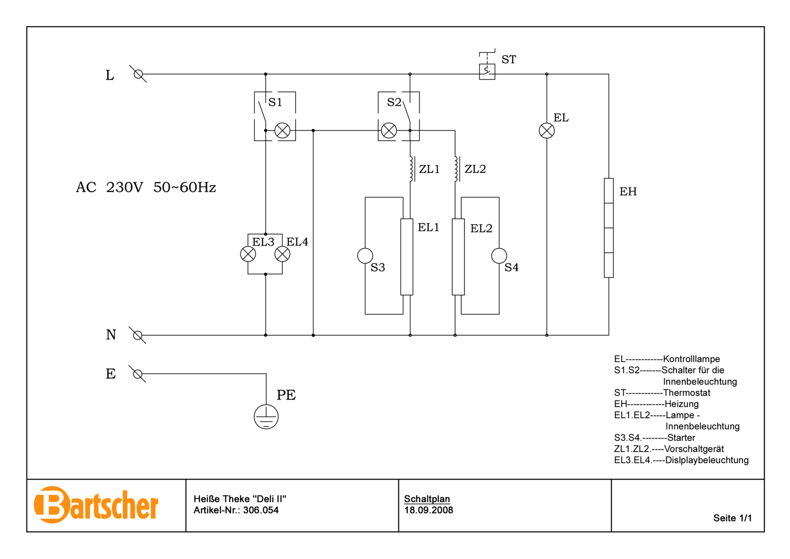 Bartscher 306054 Schematic