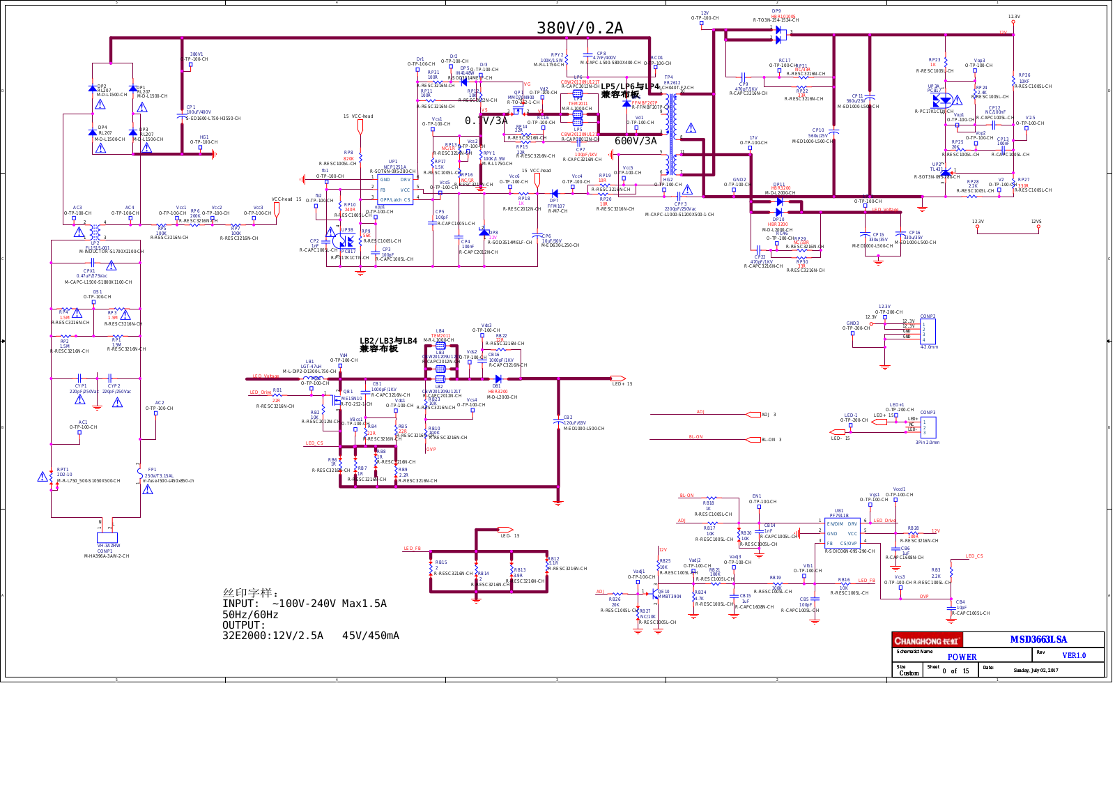 Changhong MSD3663LSA Schematic