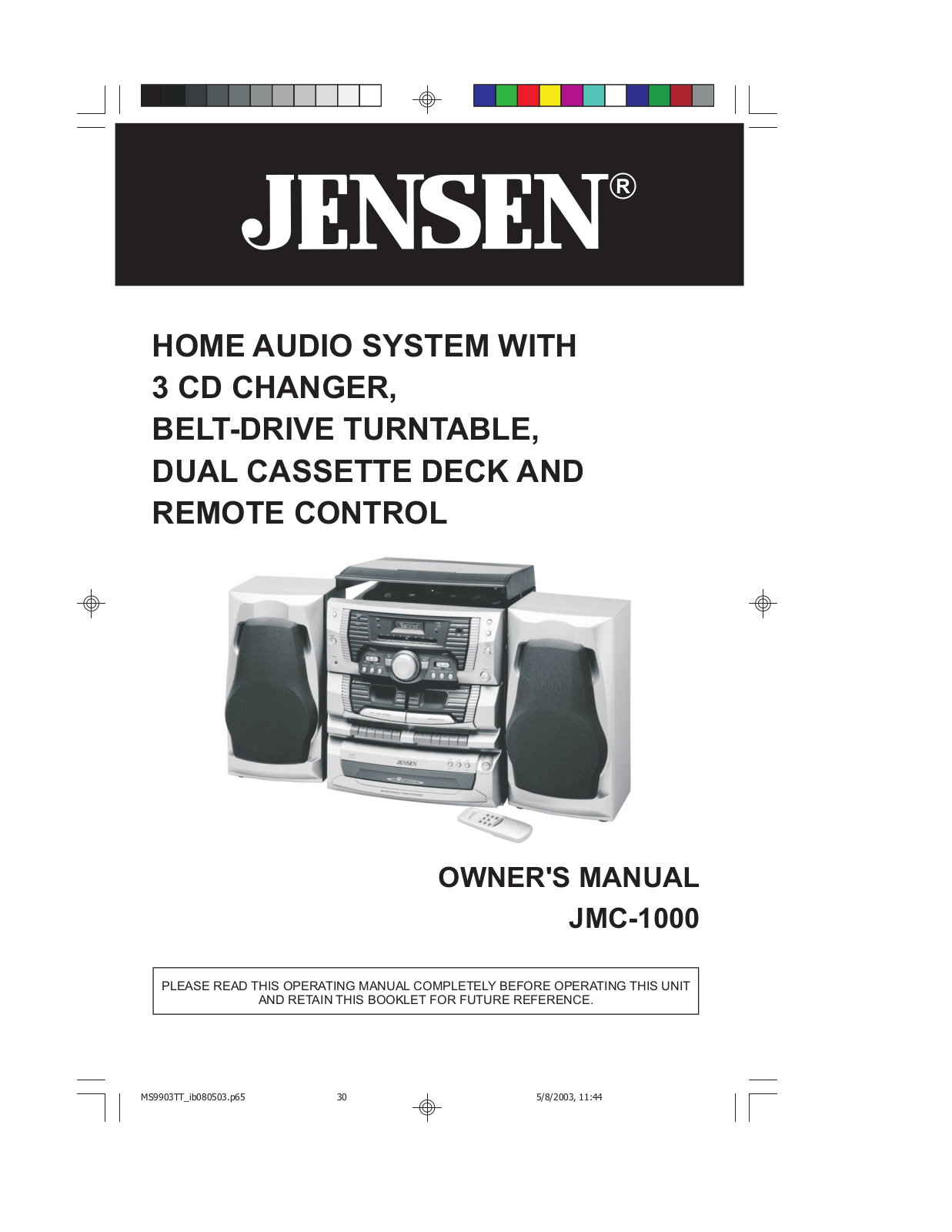 Jensen JMC-1000 User Manual